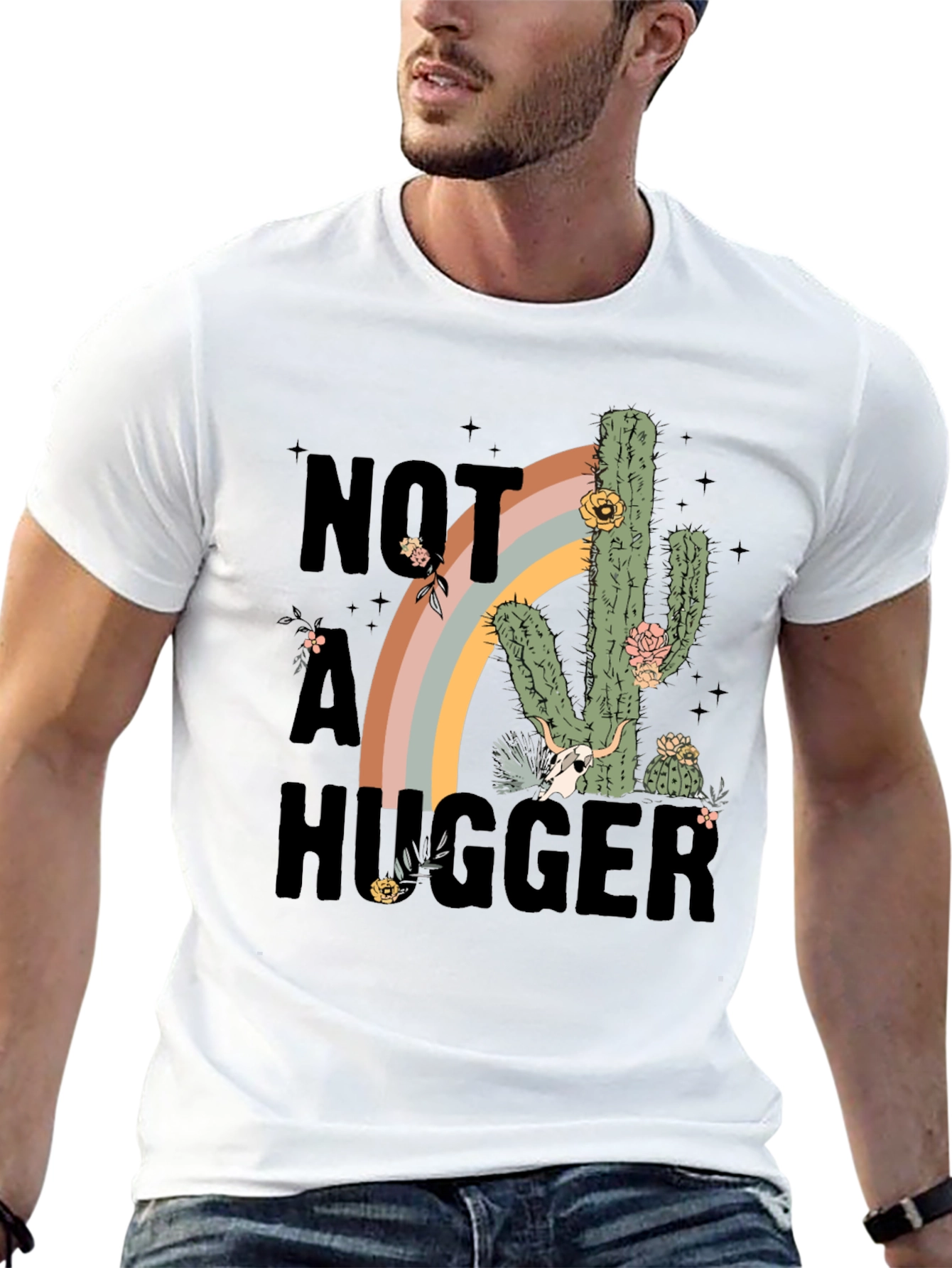 Not A Hugger Cactus Graphic Tee