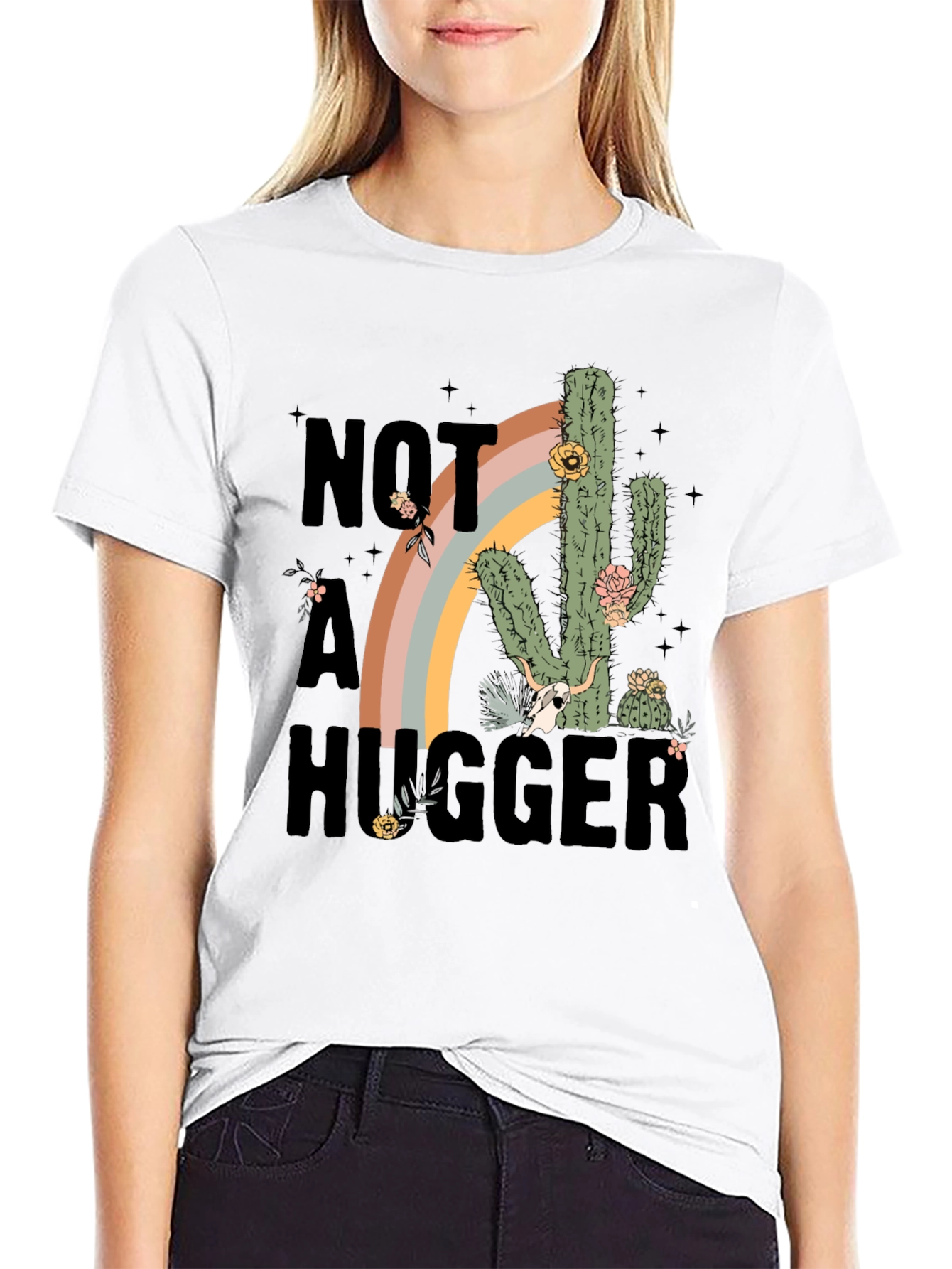 Not A Hugger Cactus Graphic Tee