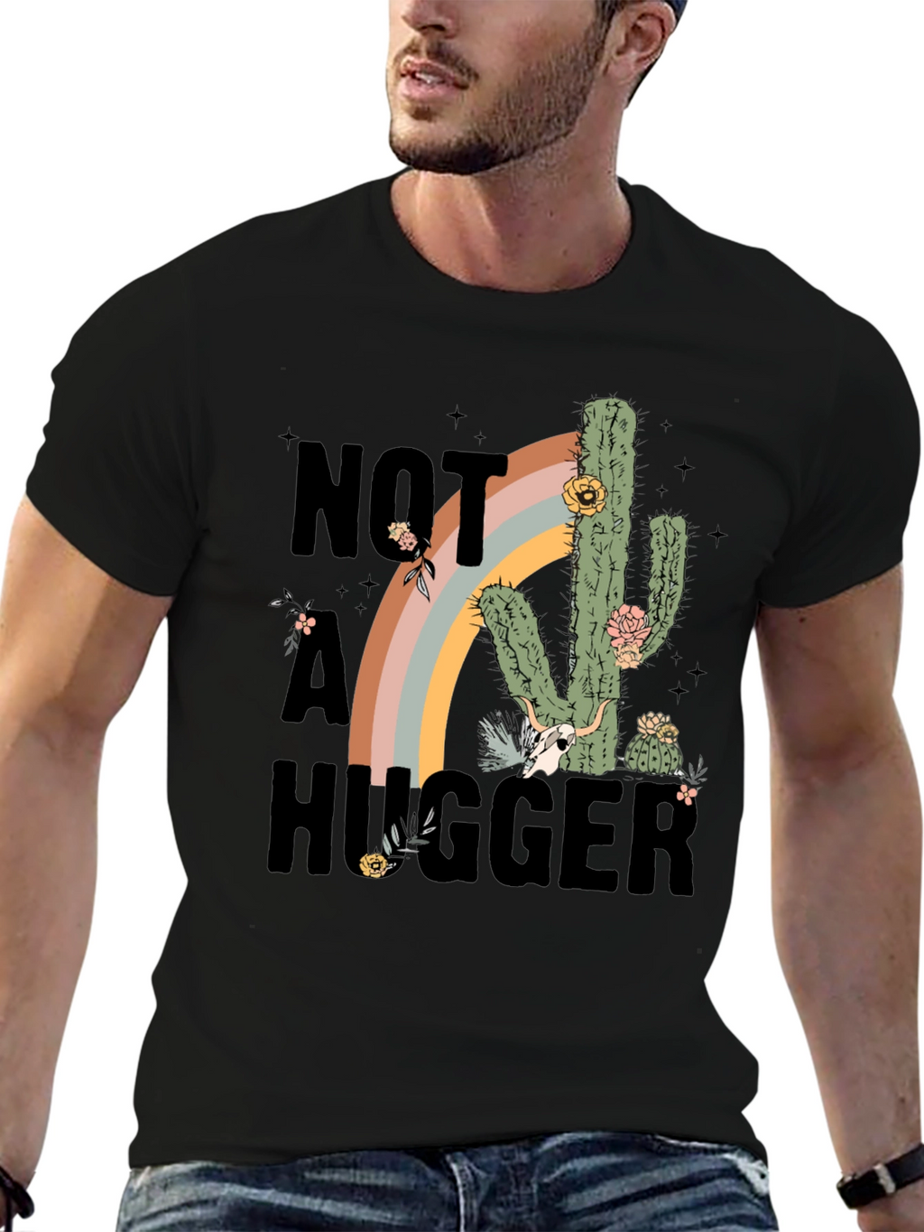 Not A Hugger Cactus Graphic Tee