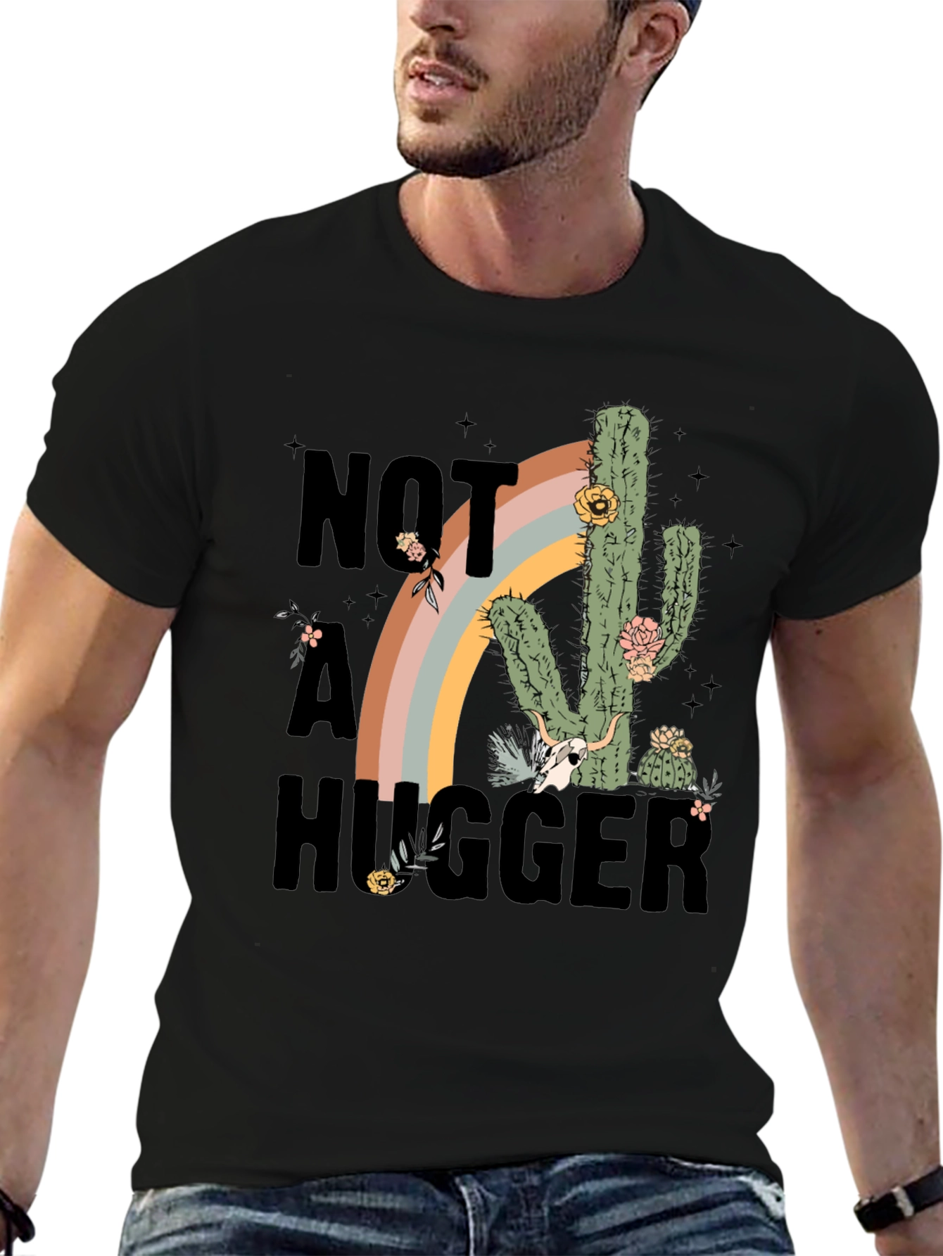 Not A Hugger Cactus Graphic Tee
