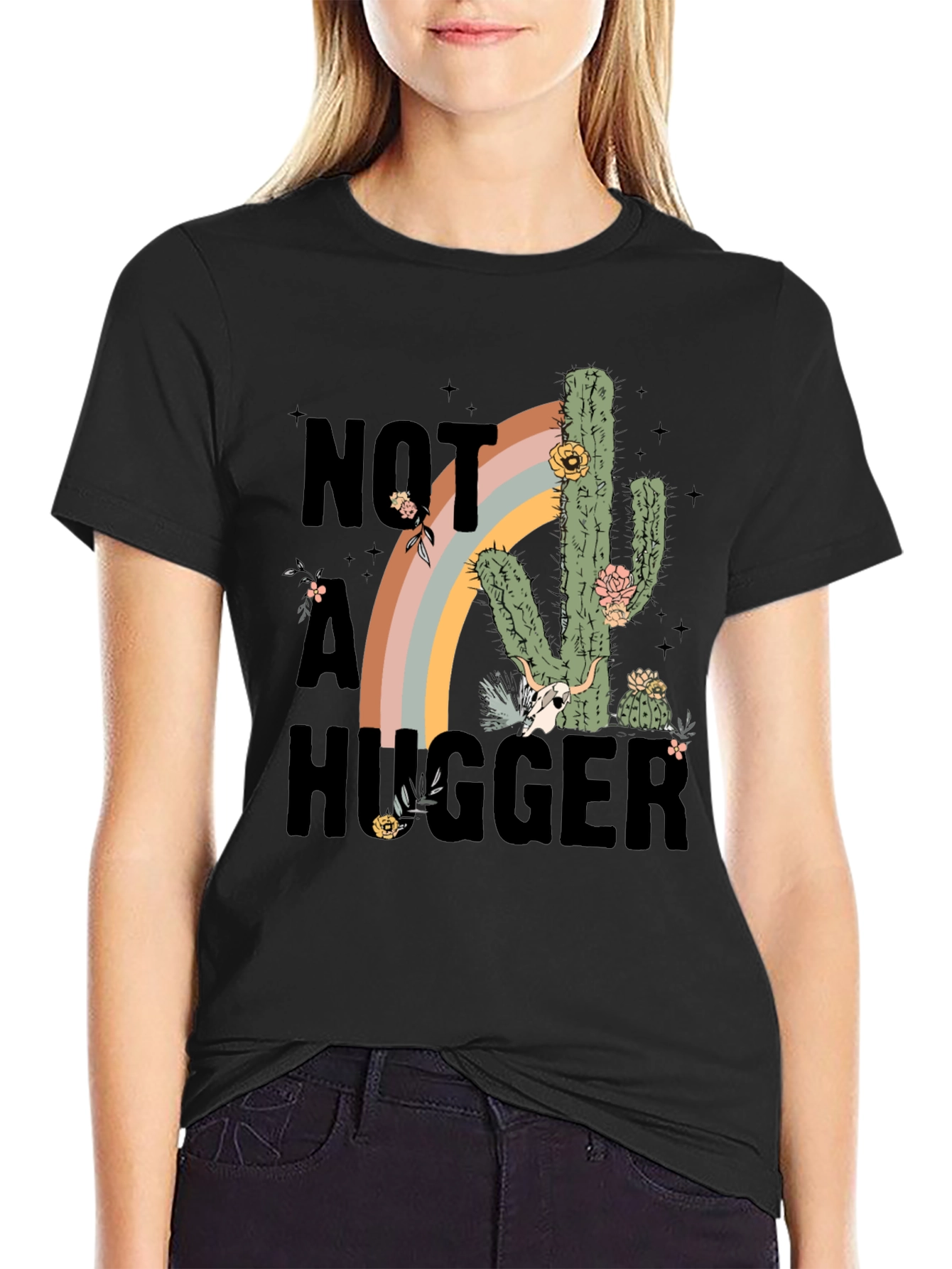 Not A Hugger Cactus Graphic Tee