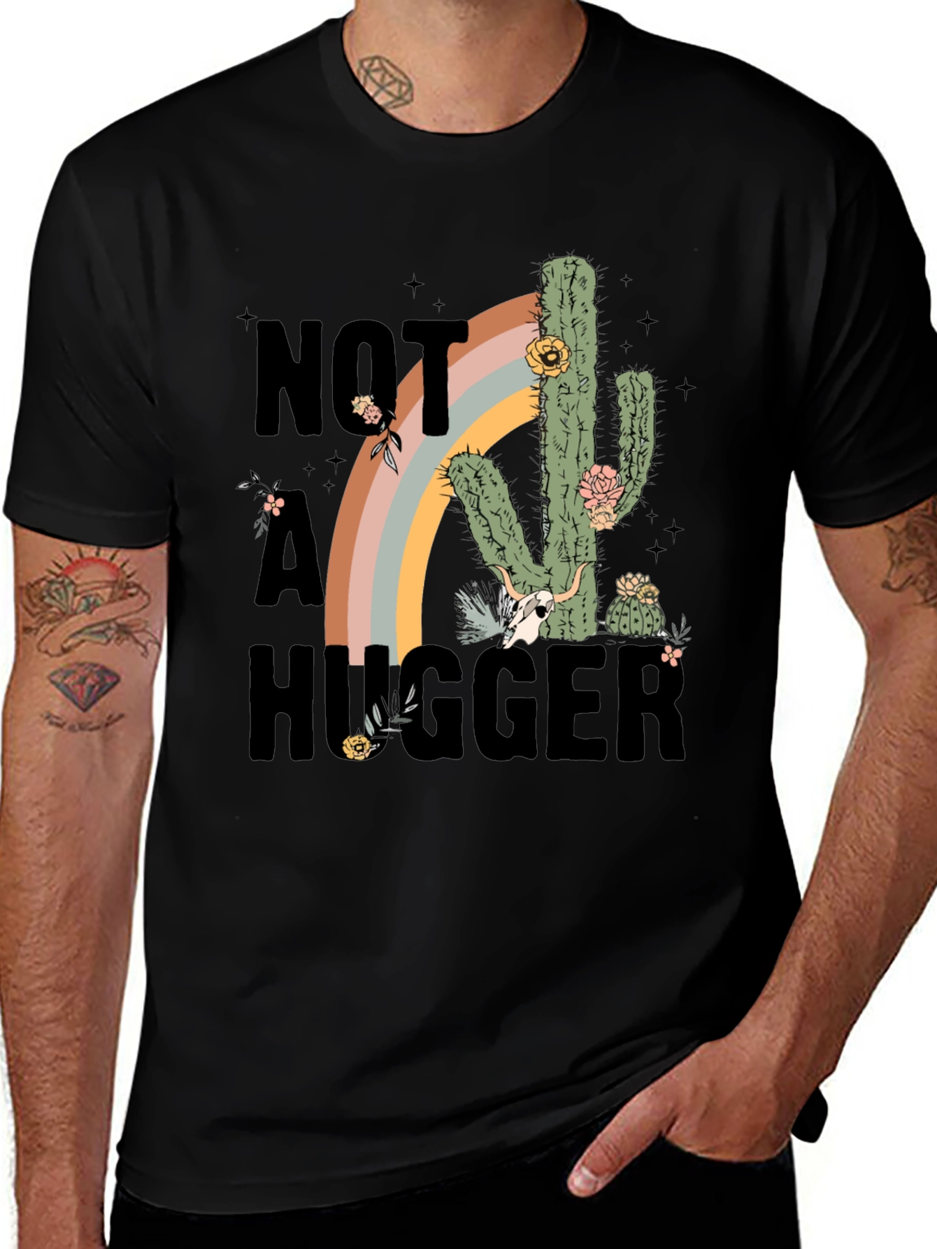 Not A Hugger Cactus Graphic Tee