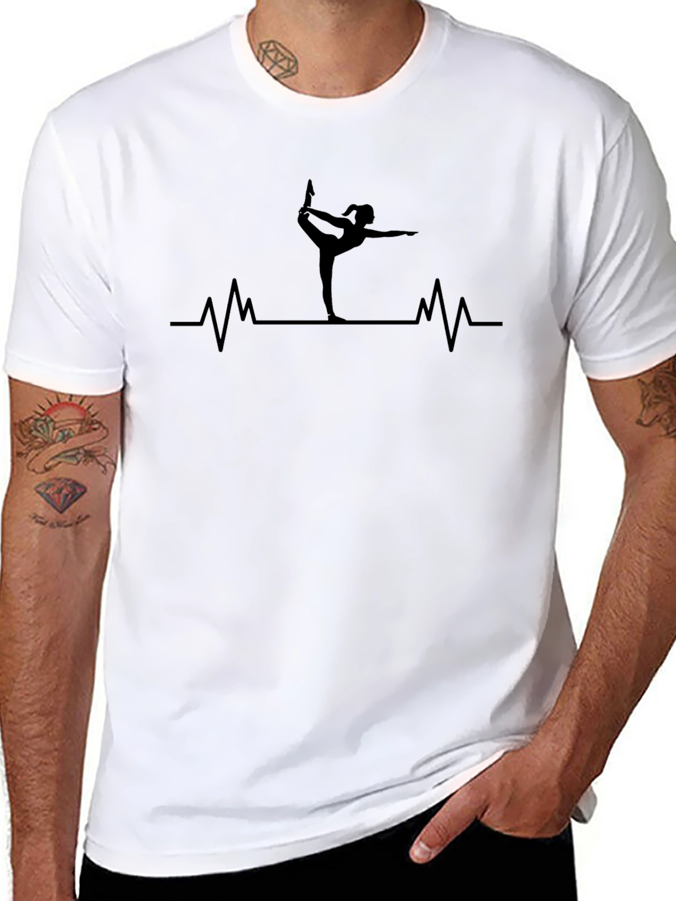 Yoga Heartbeat Black T-Shirt