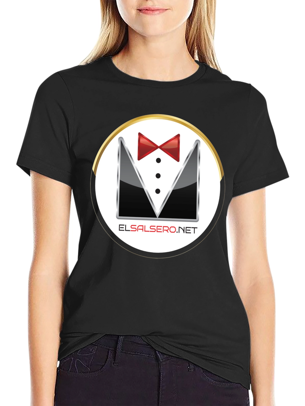 Elegant El Salsero Black Tuxedo T-Shirt