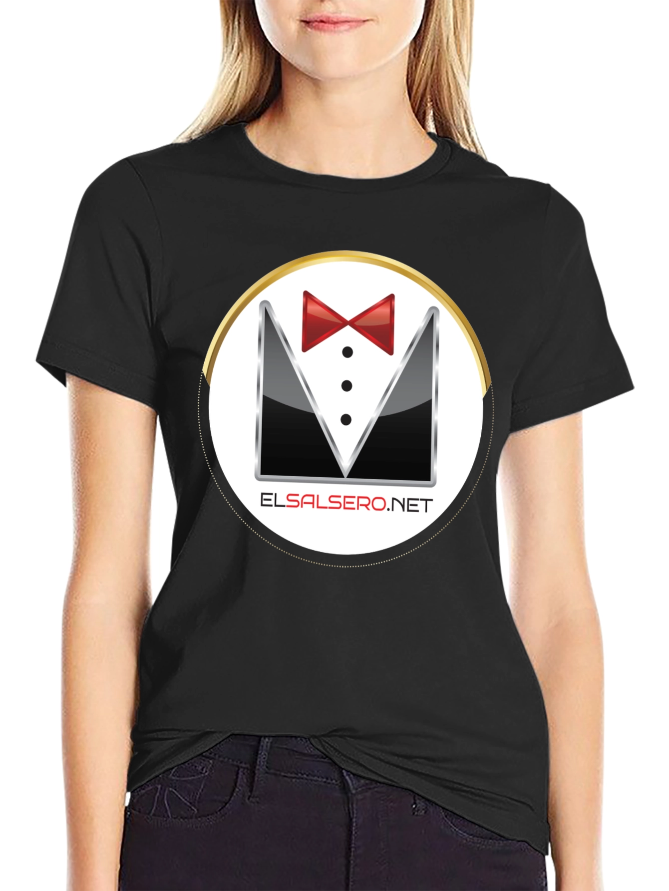 Elegant El Salsero Black Tuxedo T-Shirt