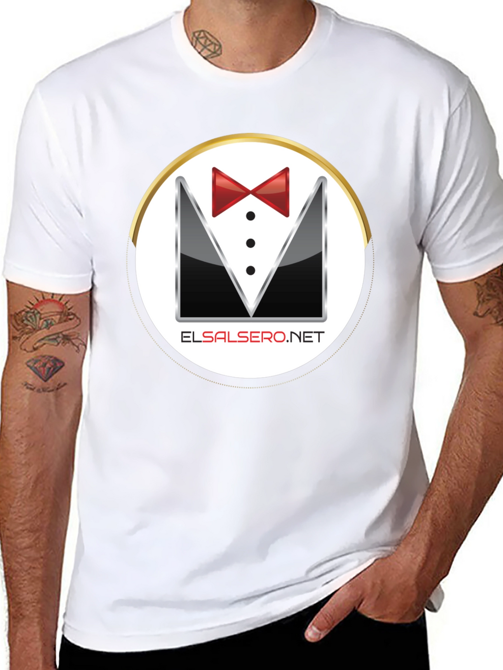 Elegant El Salsero Black Tuxedo T-Shirt