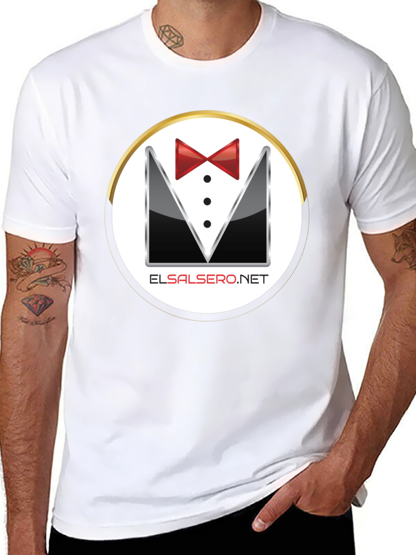 Elegant El Salsero Black Tuxedo T-Shirt