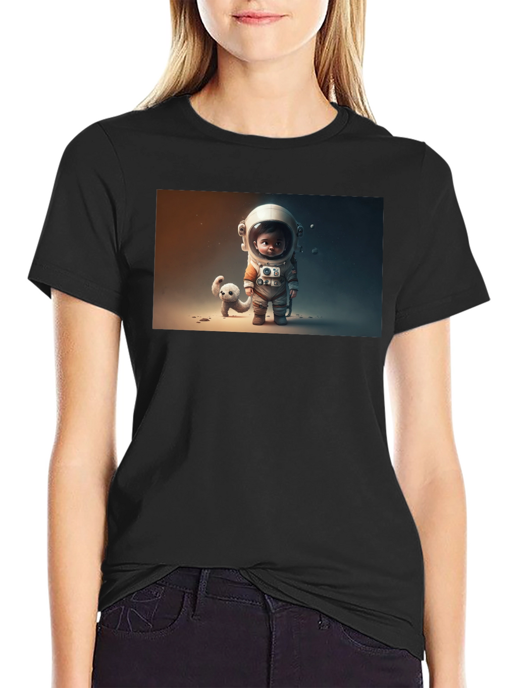 Astronaut & Friend Graphic Tee - Black