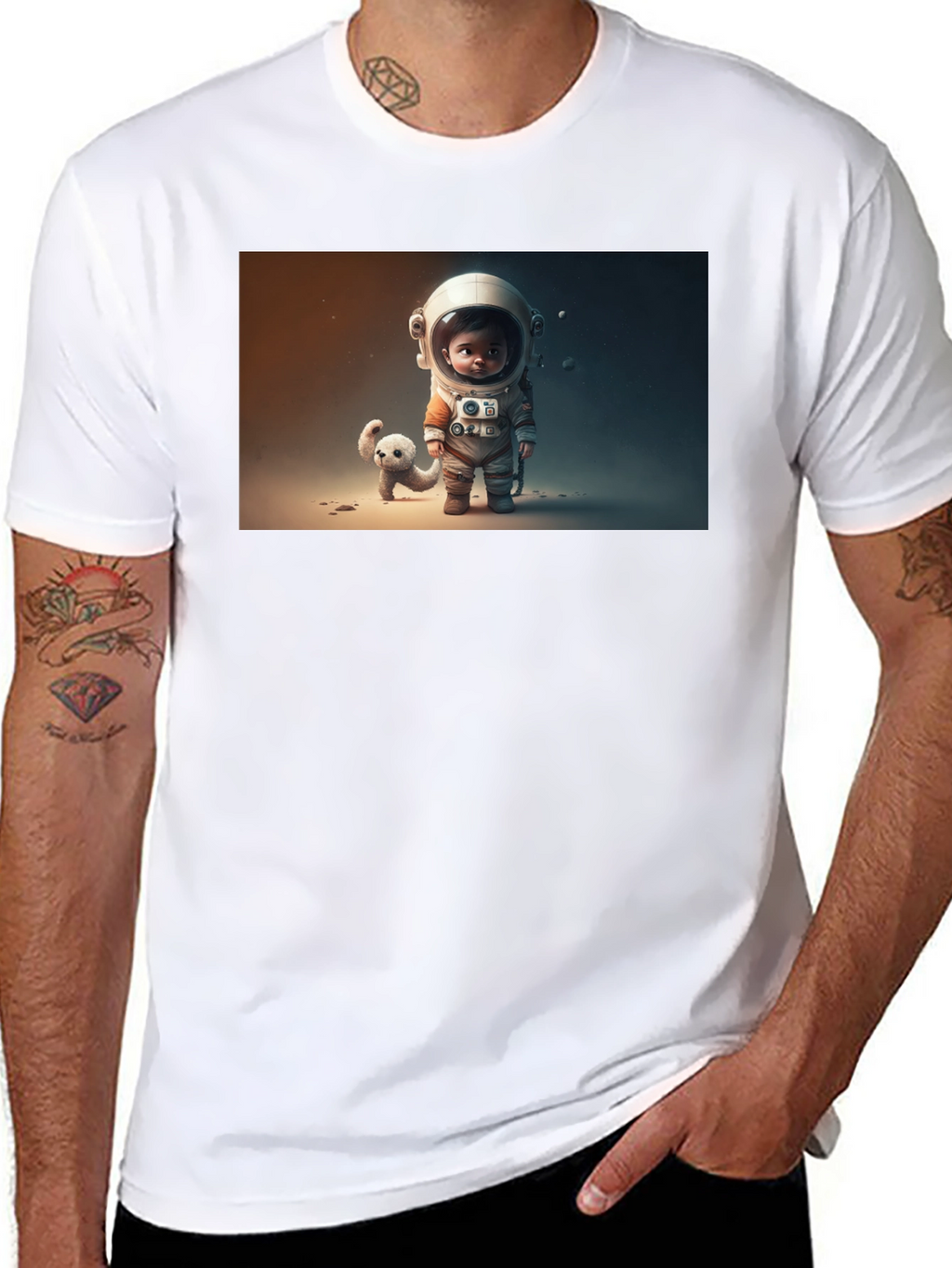 Astronaut & Friend Graphic Tee - Black