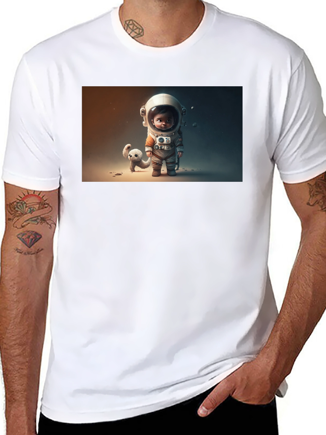 Astronaut & Friend Graphic Tee - Black