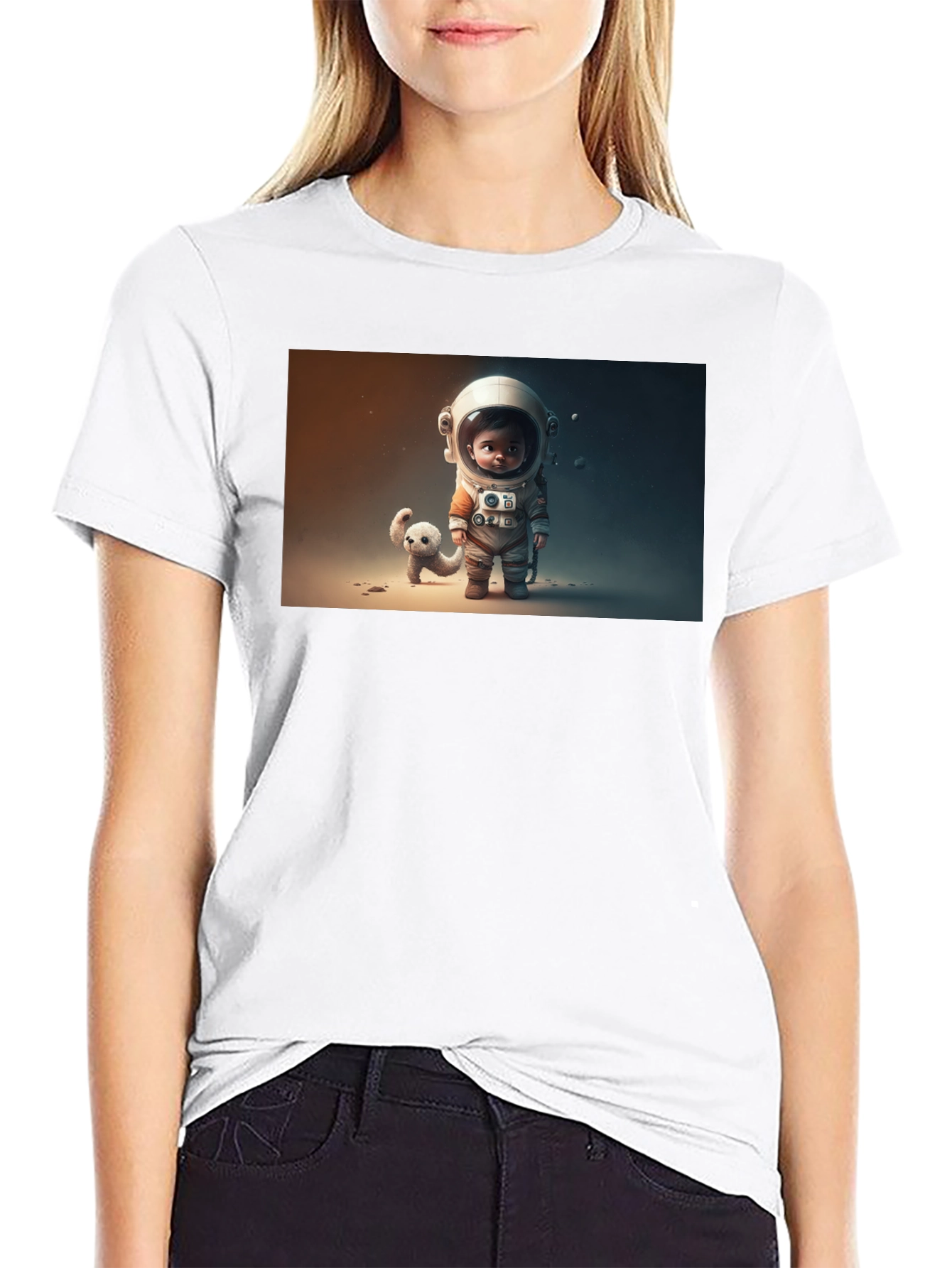Astronaut & Friend Graphic Tee - Black