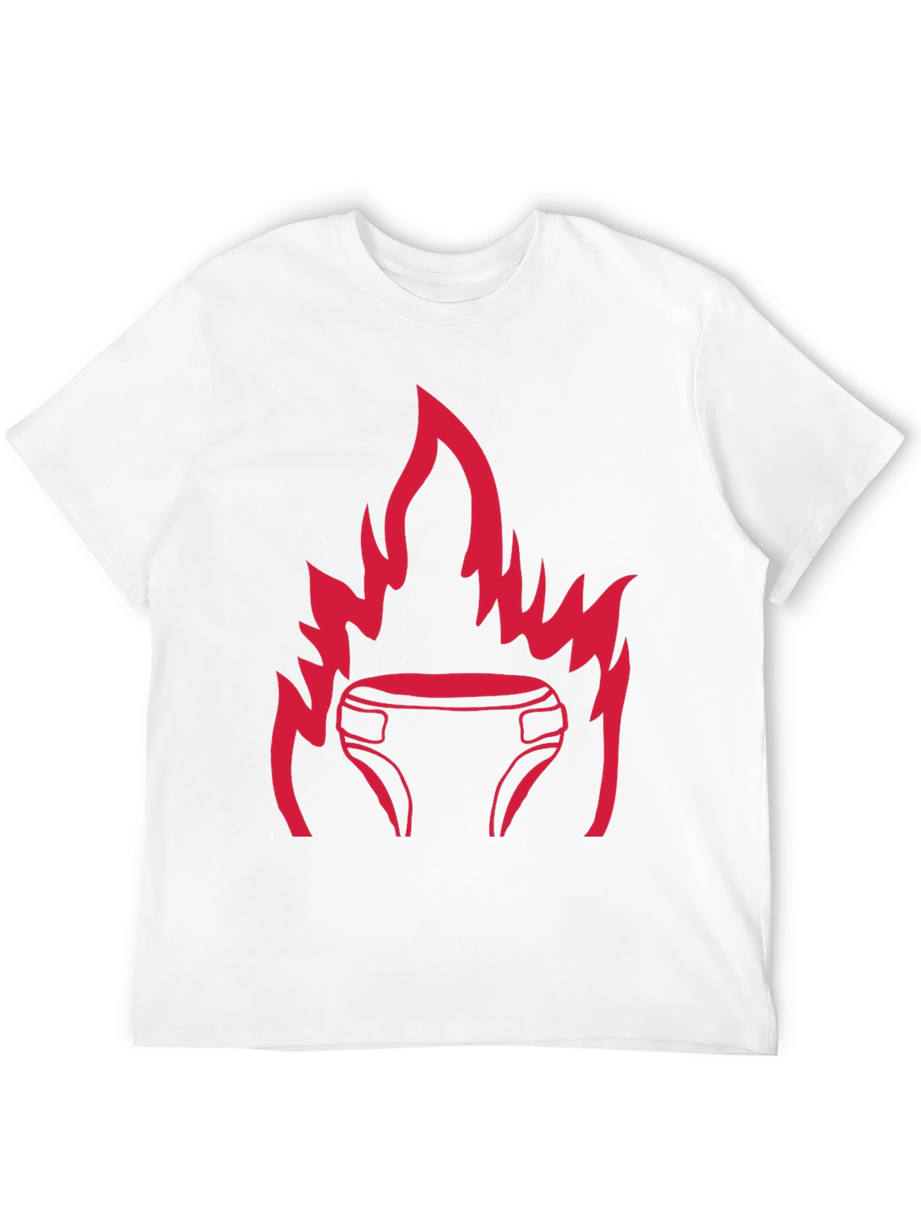 Black T-Shirt with Fiery Diaper Design