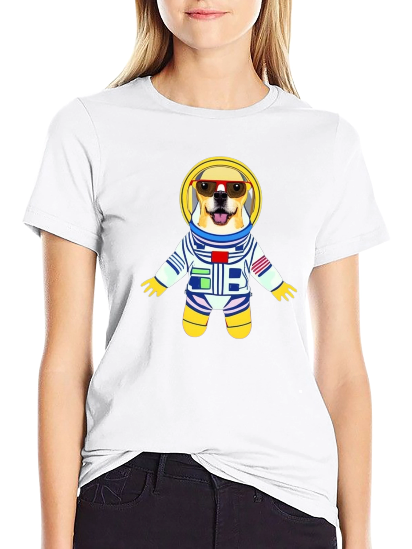 Dog Astronaut Graphic Tee - Cool Space Pup T-Shirt