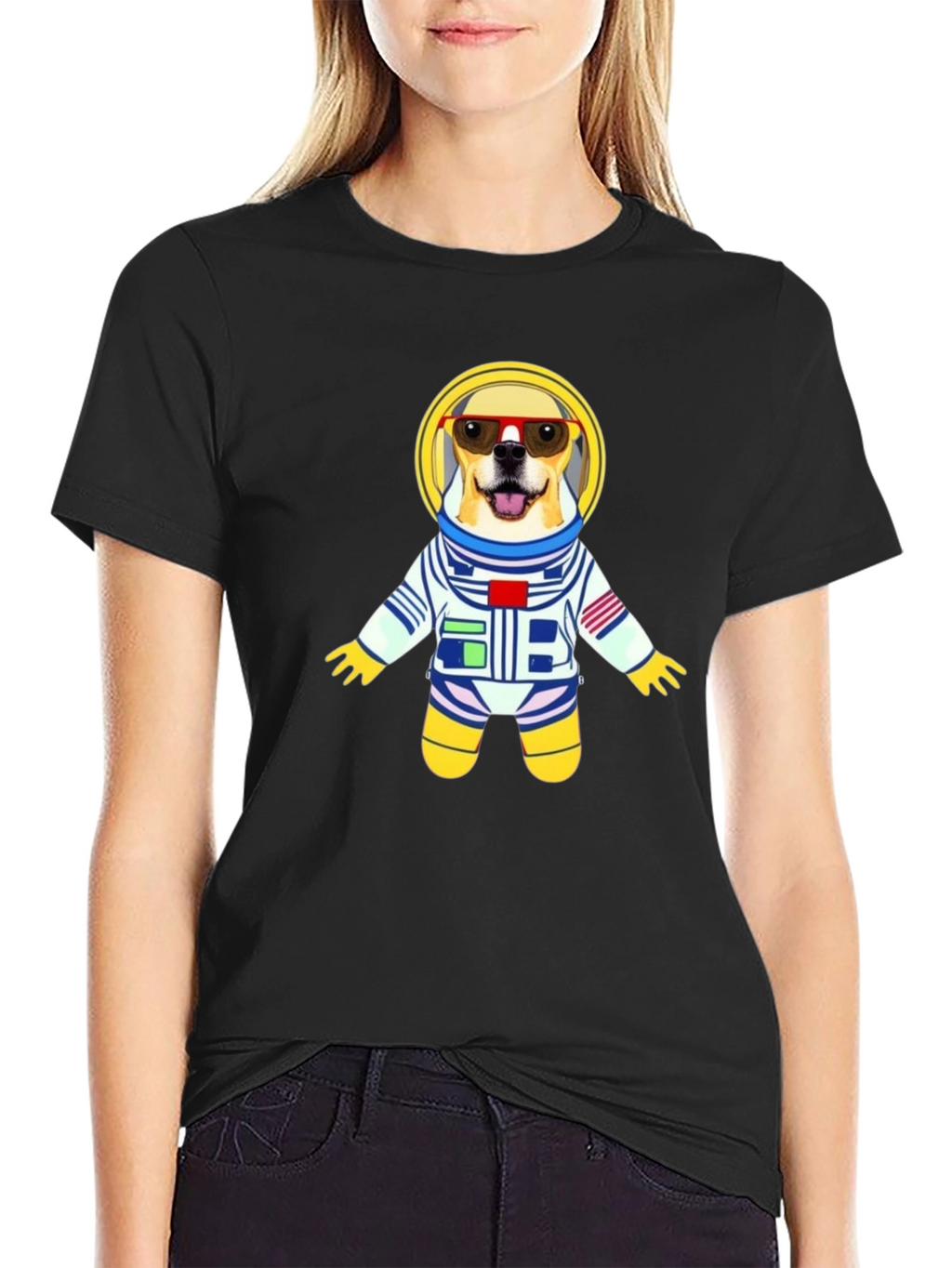Dog Astronaut Graphic Tee - Cool Space Pup T-Shirt