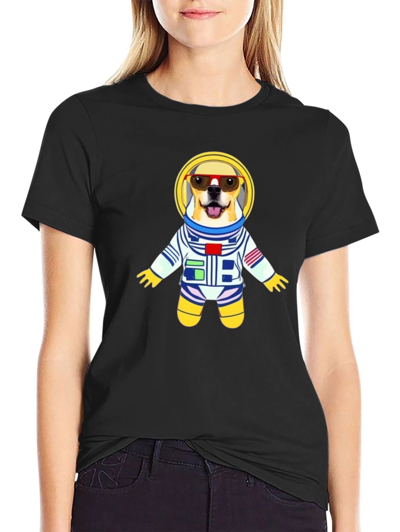 Dog Astronaut Graphic Tee - Cool Space Pup T-Shirt