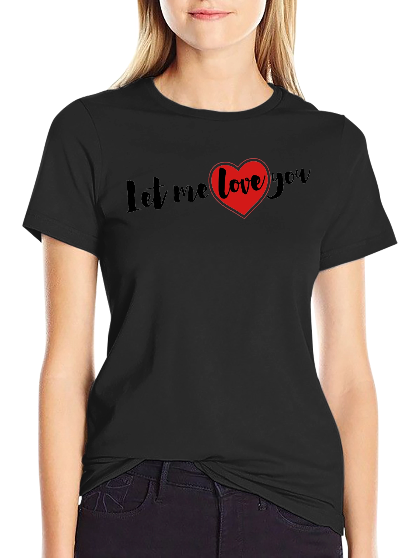 Let Me Love You Black Graphic Tee