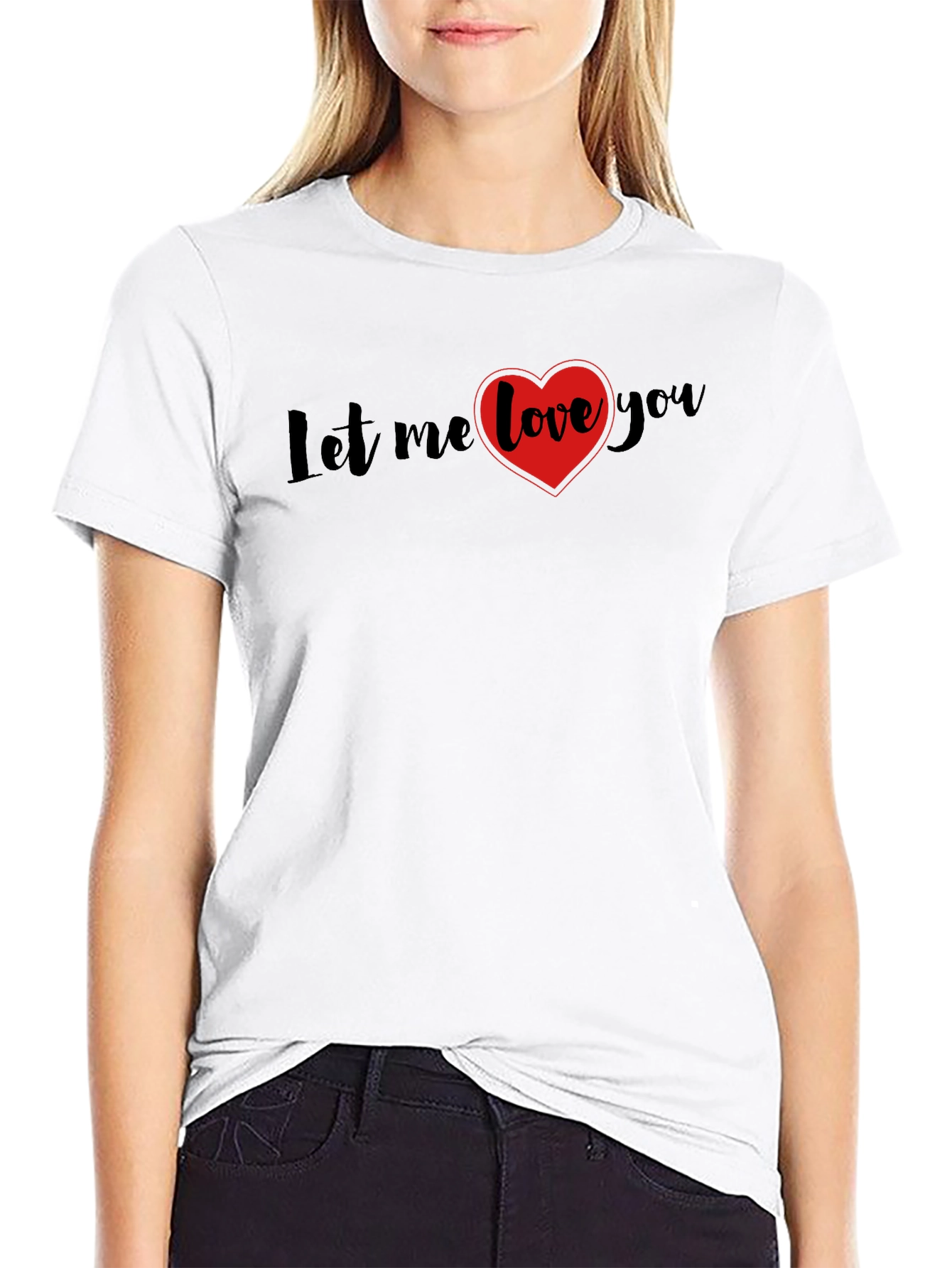 Let Me Love You Black Graphic Tee