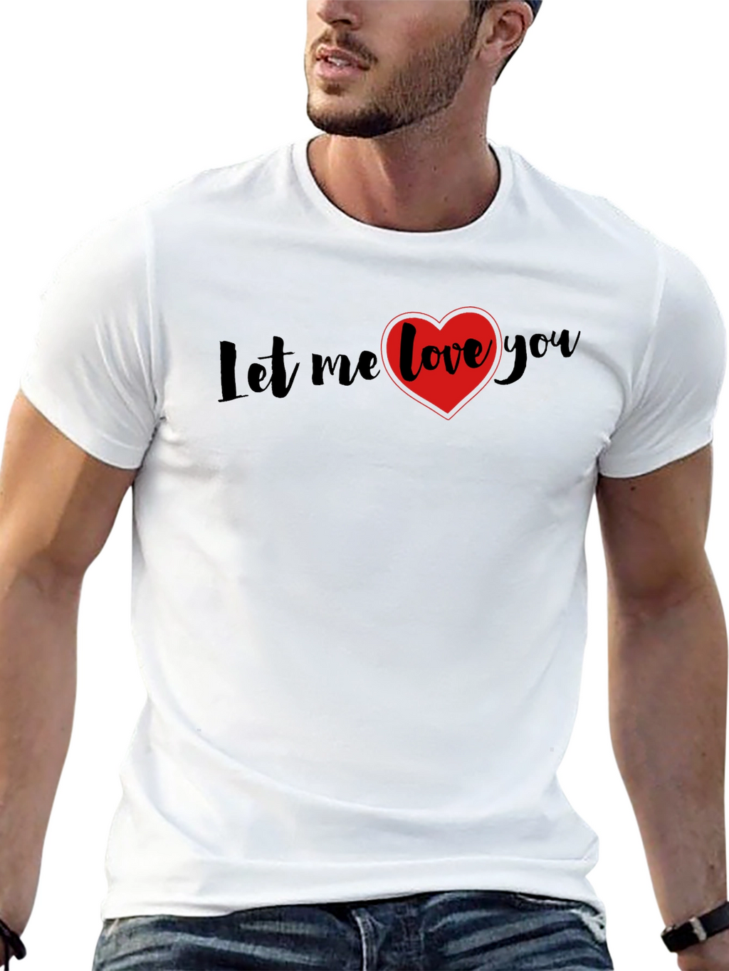 Let Me Love You Black Graphic Tee