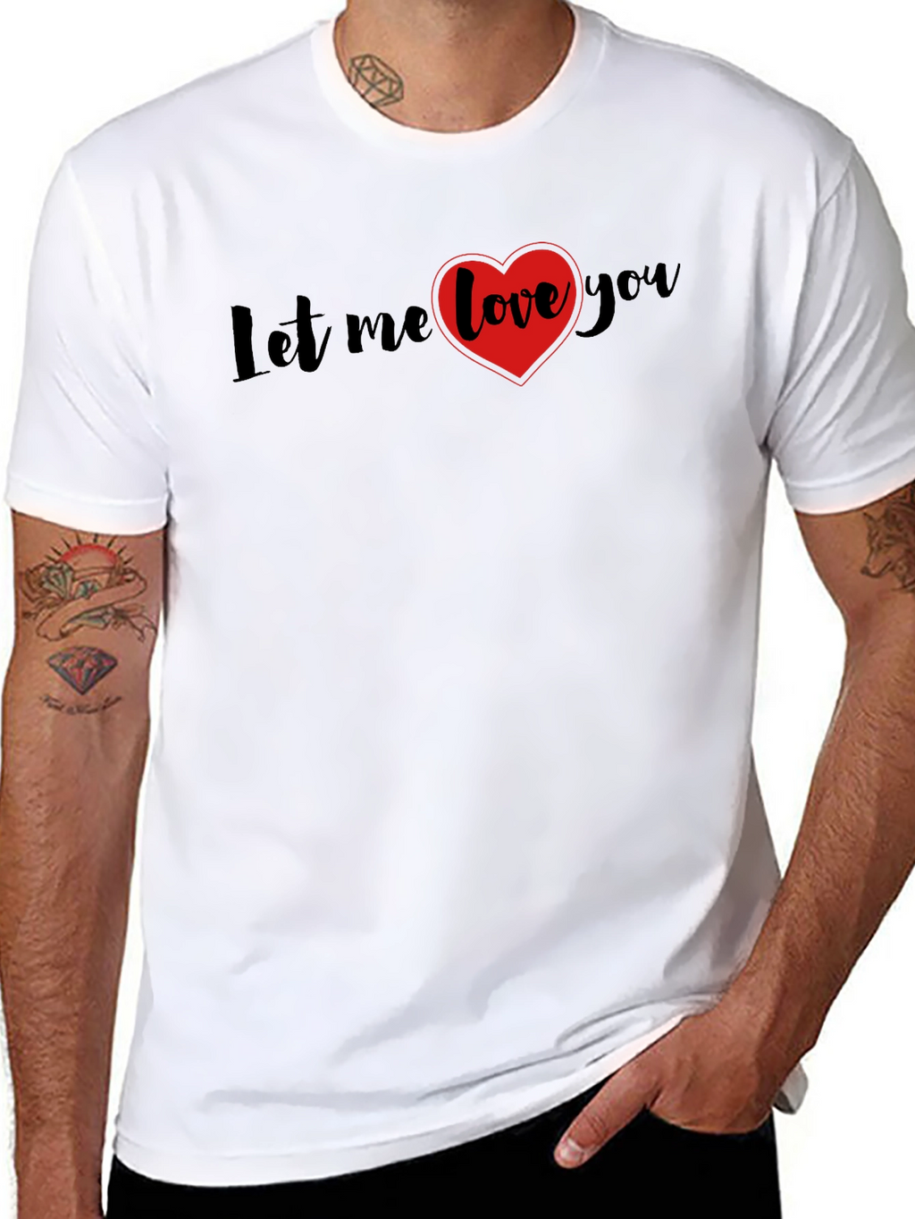Let Me Love You Black Graphic Tee