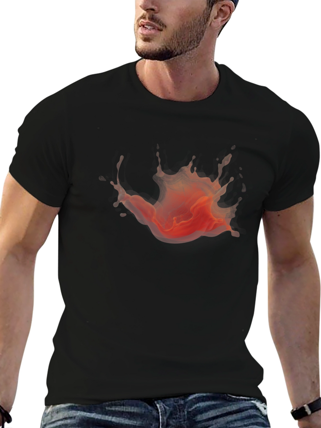 Bold Graphic Splash Black T-Shirt