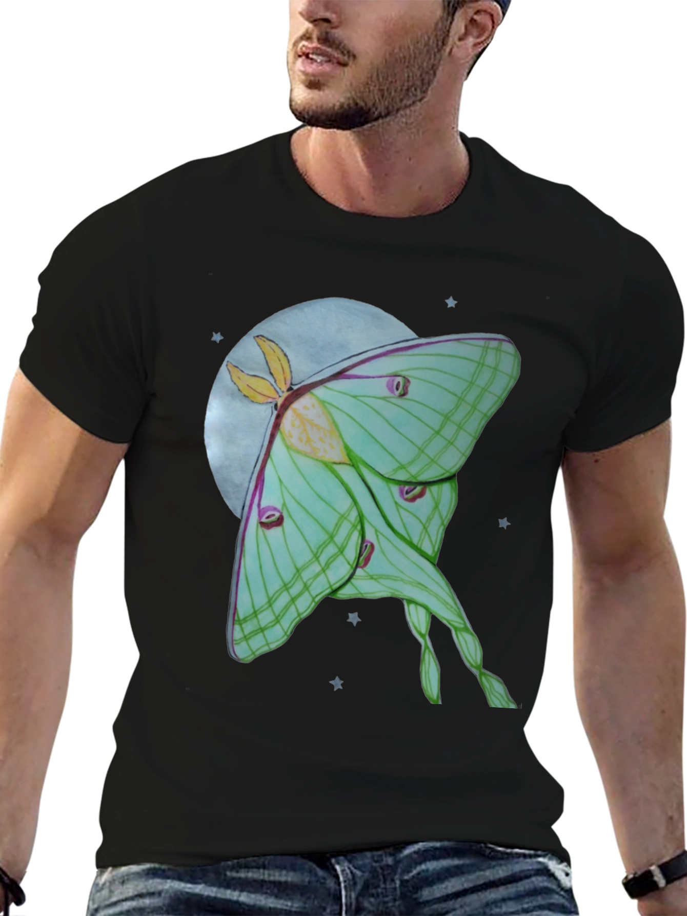 Luna Moth T-Shirt - Celestial Moon Design