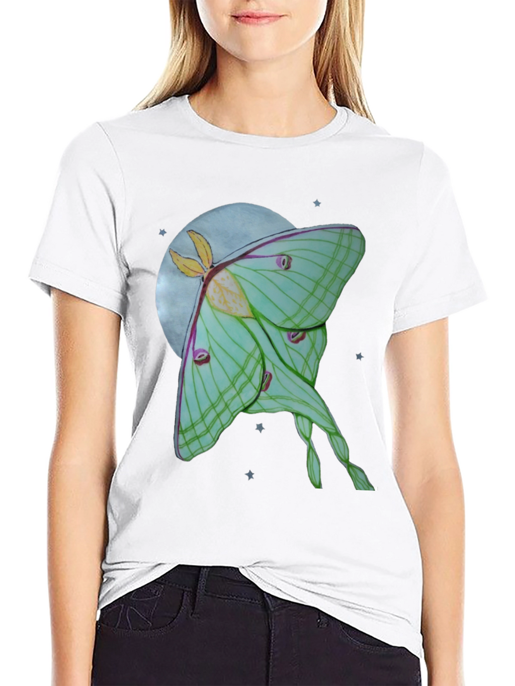 Luna Moth T-Shirt - Celestial Moon Design