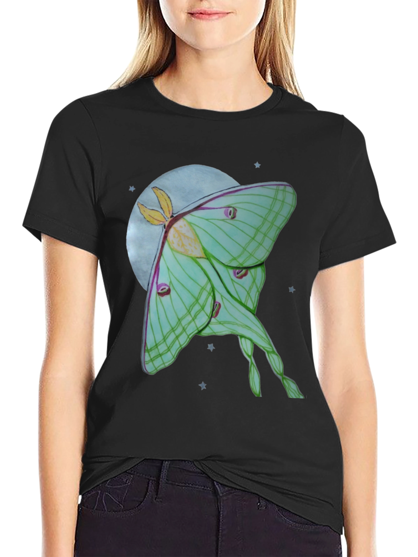 Luna Moth T-Shirt - Celestial Moon Design