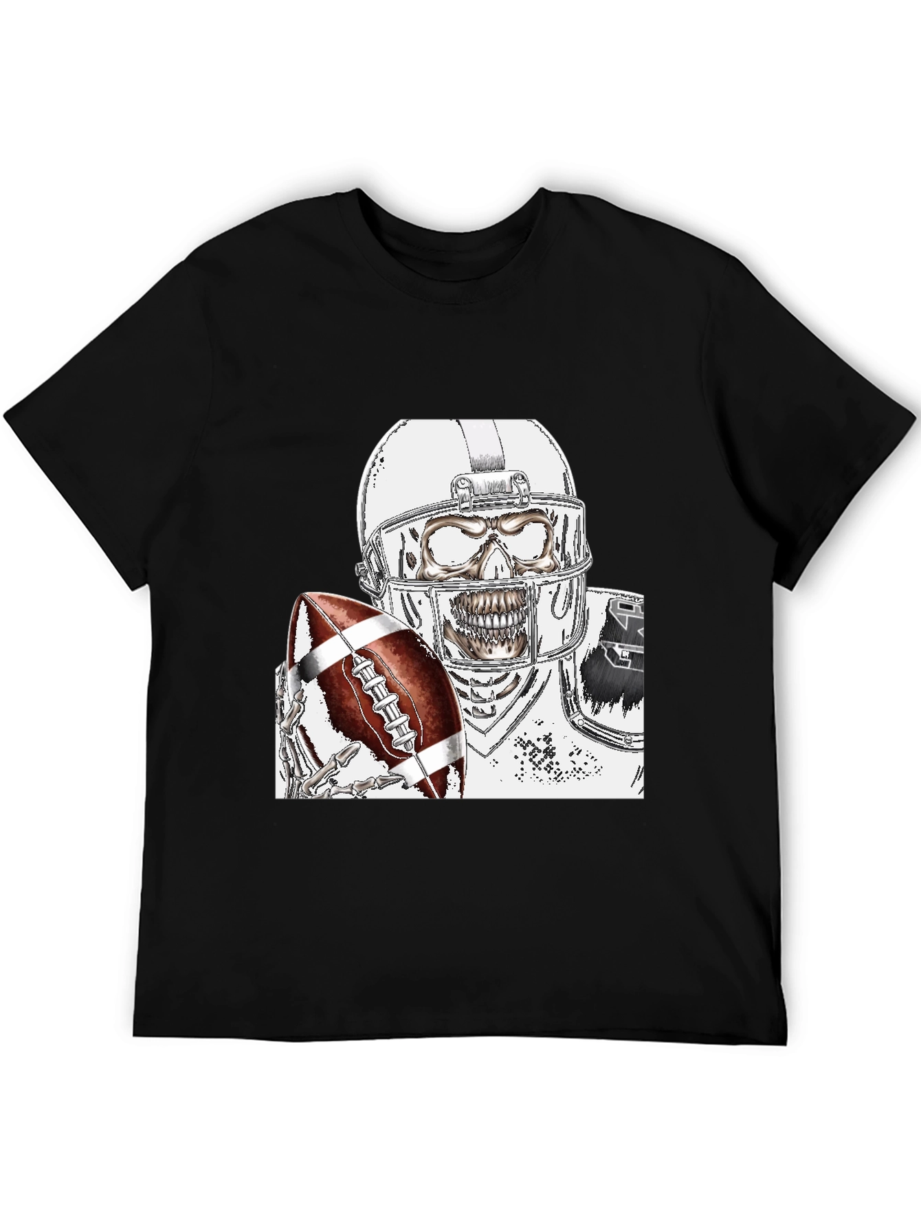 Skeleton Football Player Graphic Tee