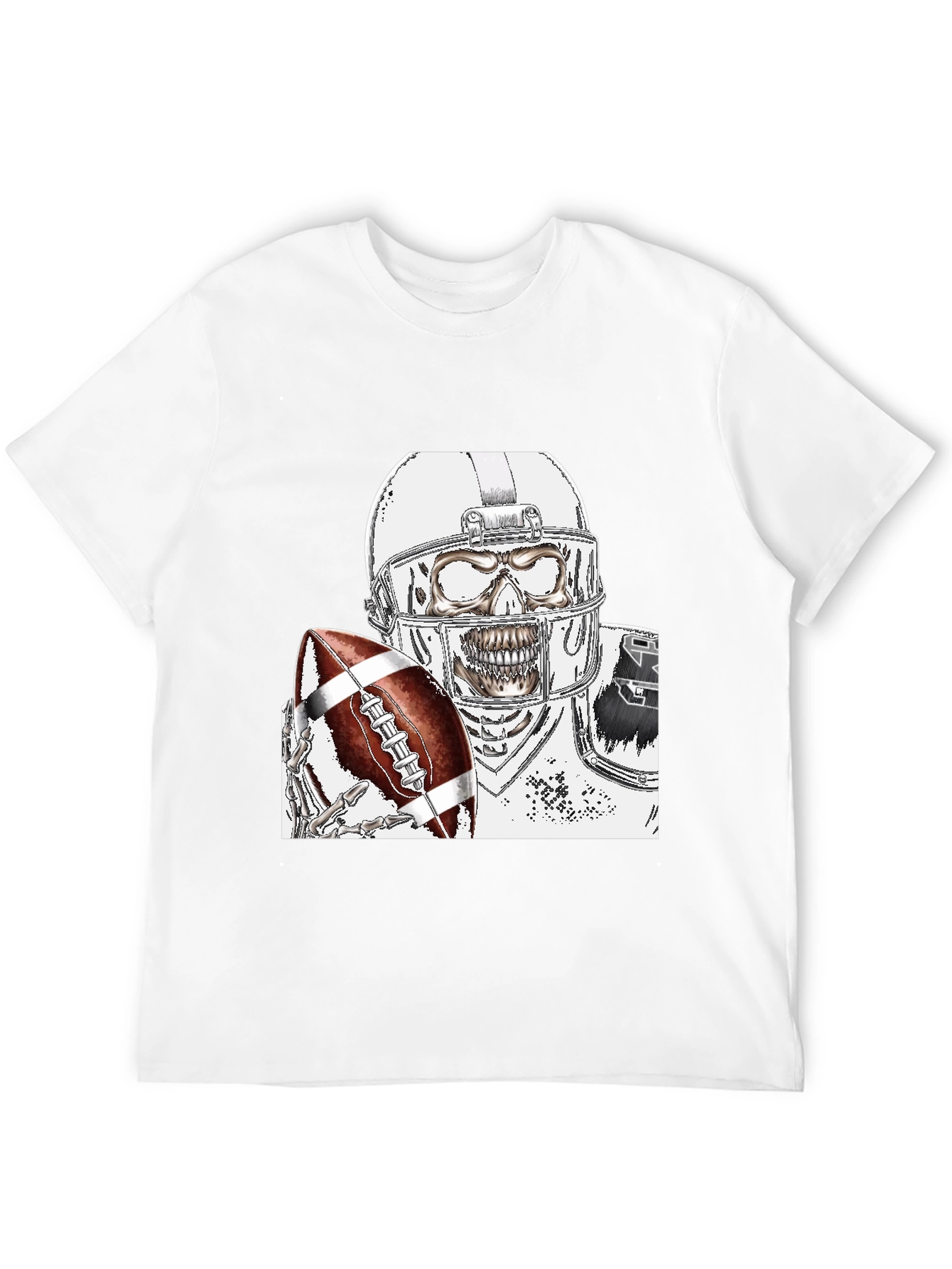 Skeleton Football Player Graphic Tee