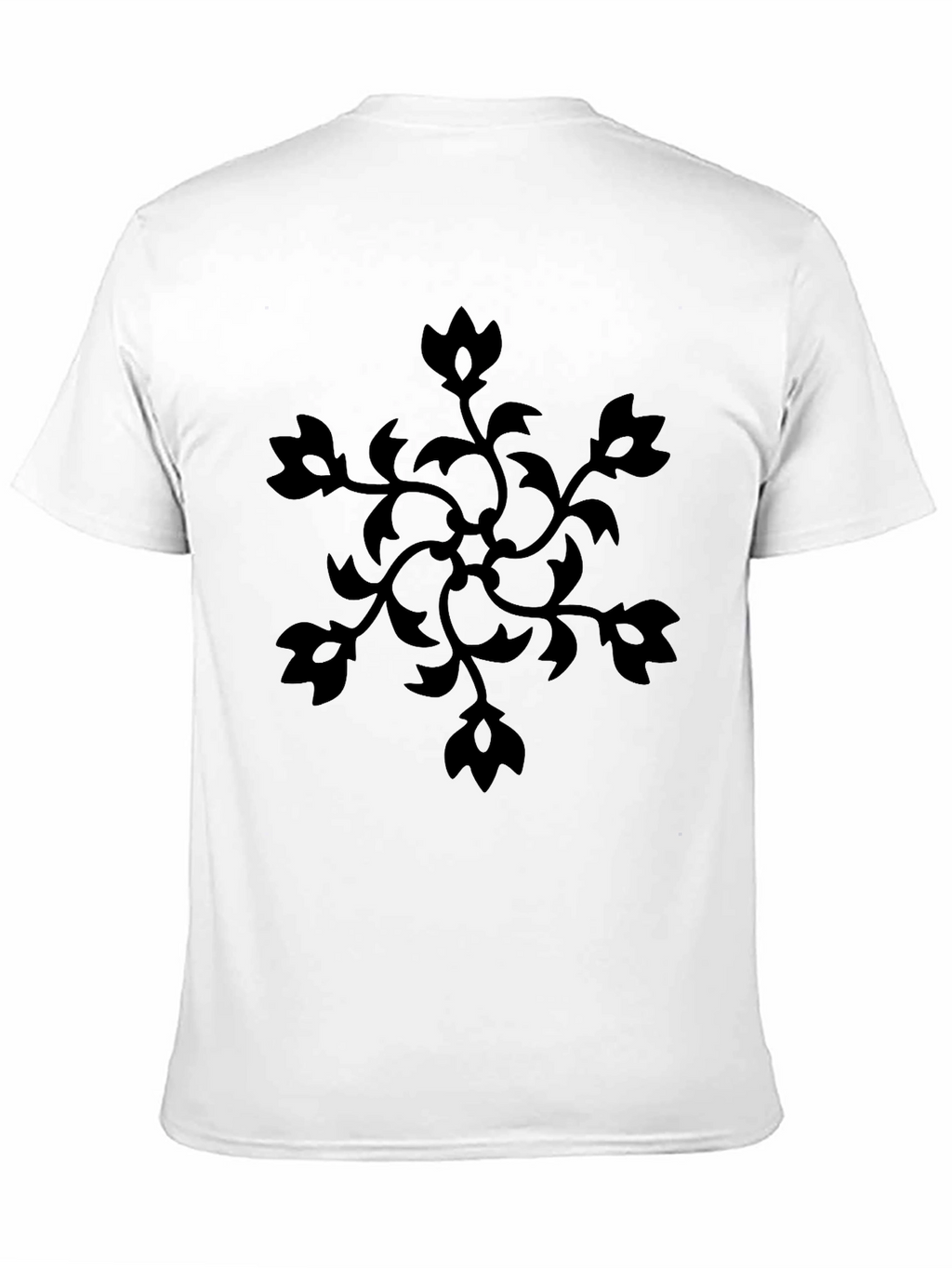 Floral Vine Graphic Print Black T-Shirt