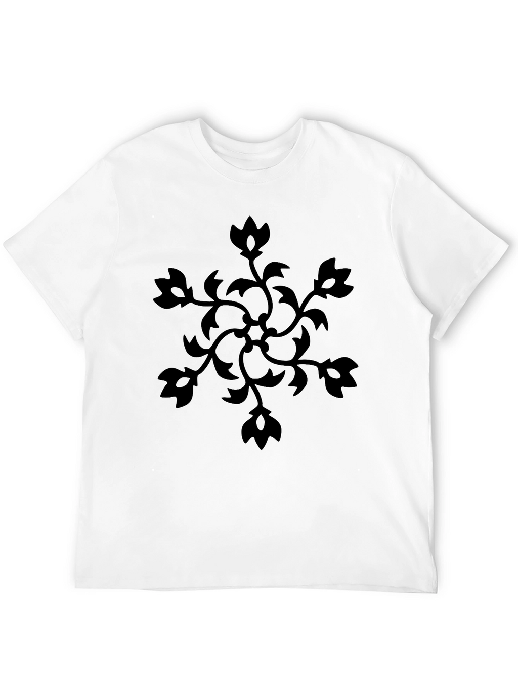 Floral Vine Graphic Print Black T-Shirt
