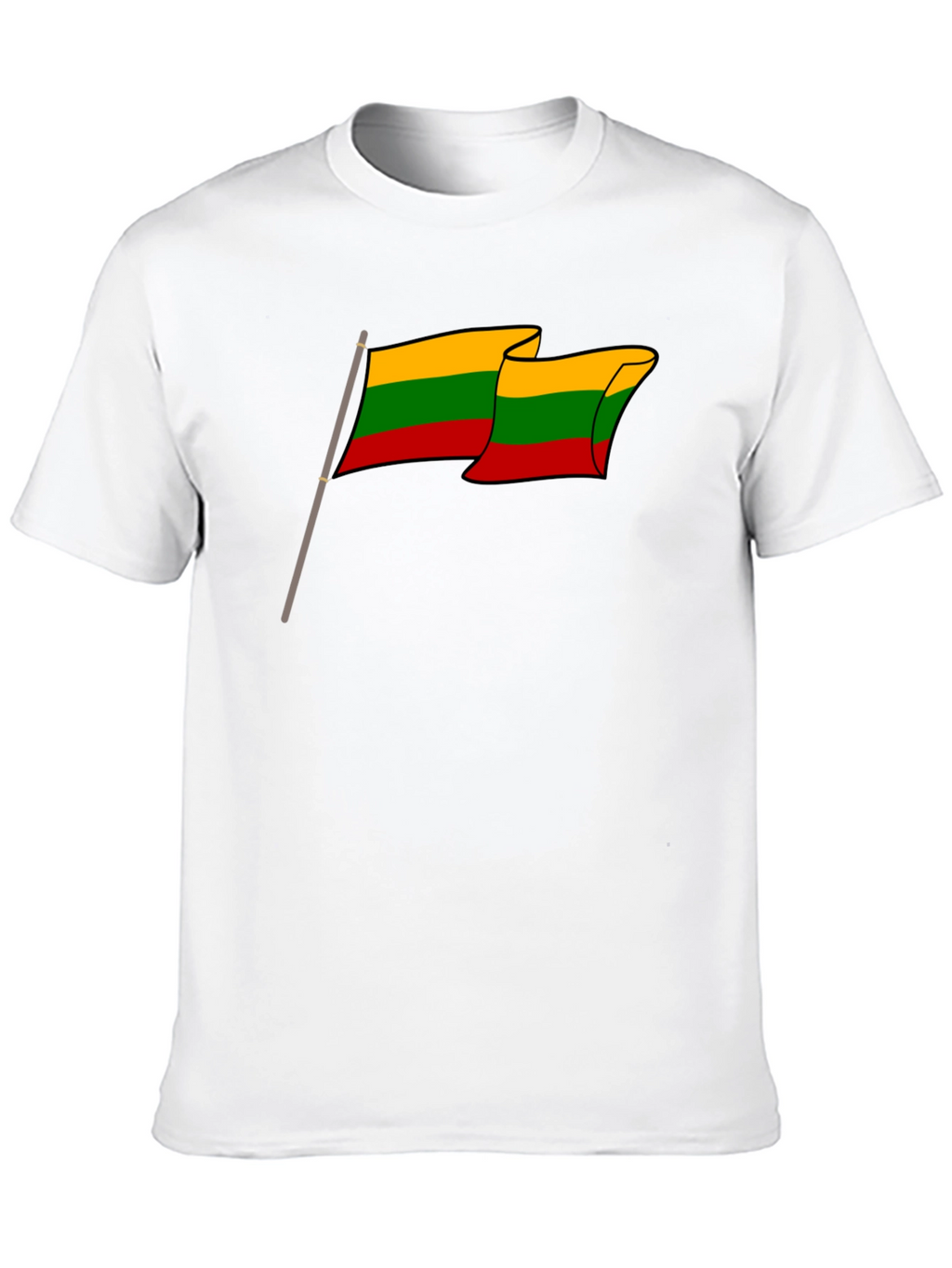 Lithuania Flag T-Shirt - Black Crew Neck Tee
