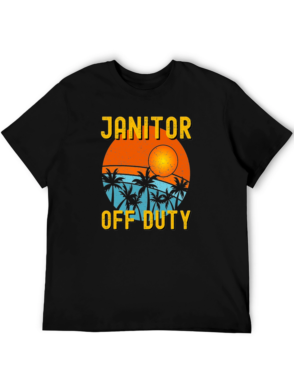 Janitor Off Duty T-Shirt - Beach Sunset Design