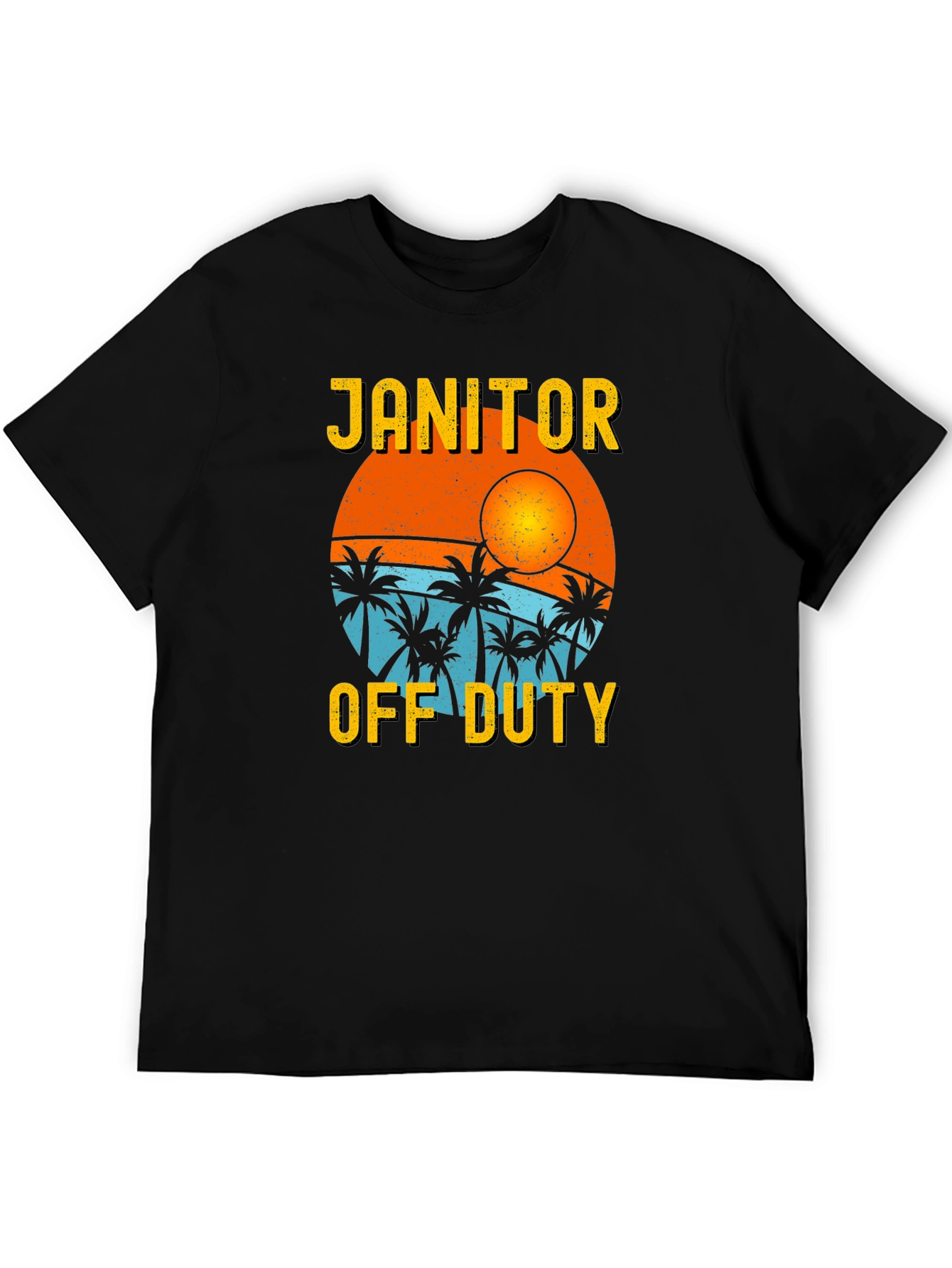 Janitor Off Duty T-Shirt - Beach Sunset Design