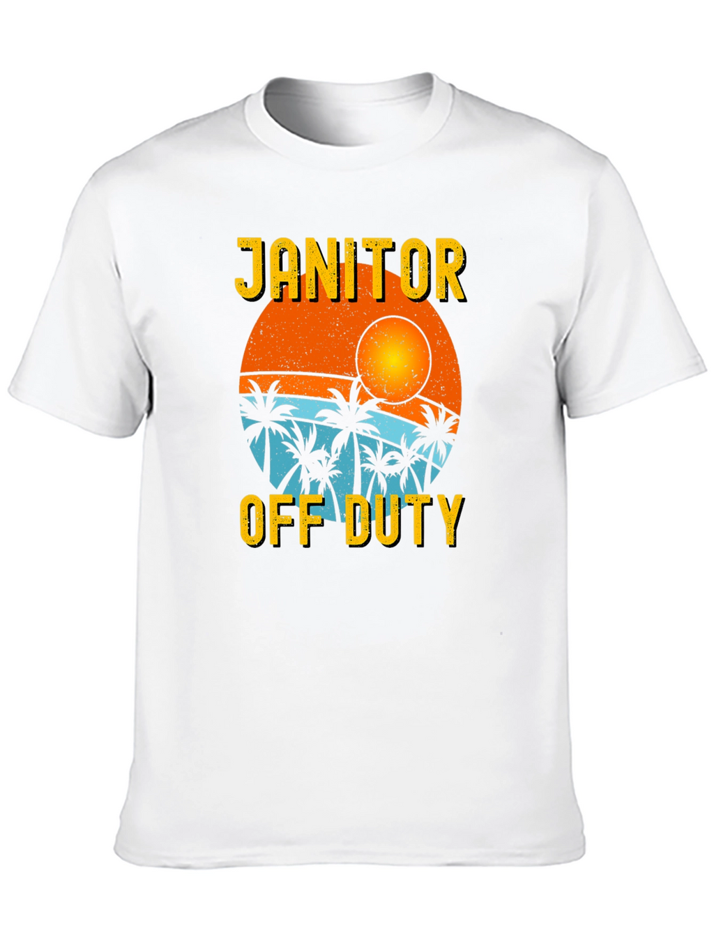 Janitor Off Duty T-Shirt - Beach Sunset Design