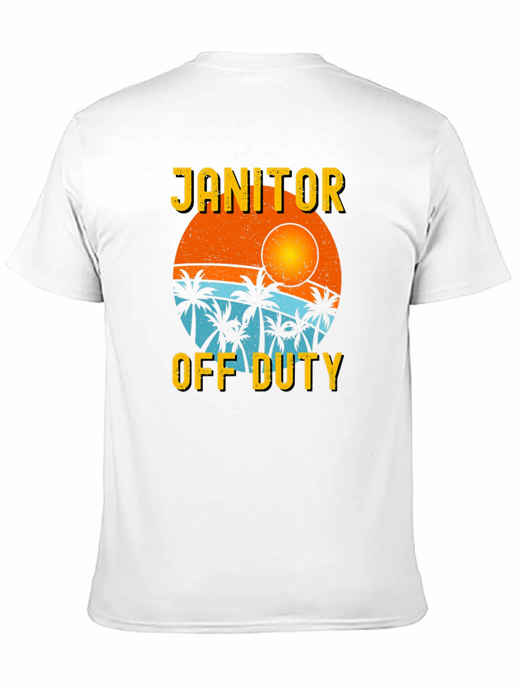 Janitor Off Duty T-Shirt - Beach Sunset Design