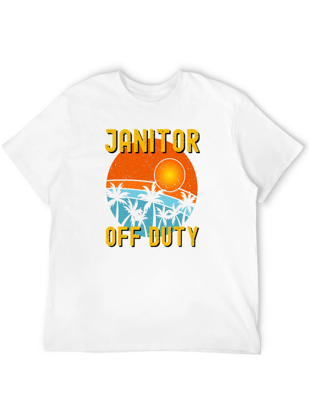 Janitor Off Duty T-Shirt - Beach Sunset Design