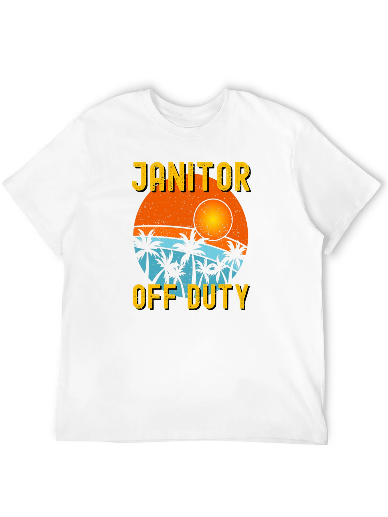 Janitor Off Duty T-Shirt - Beach Sunset Design