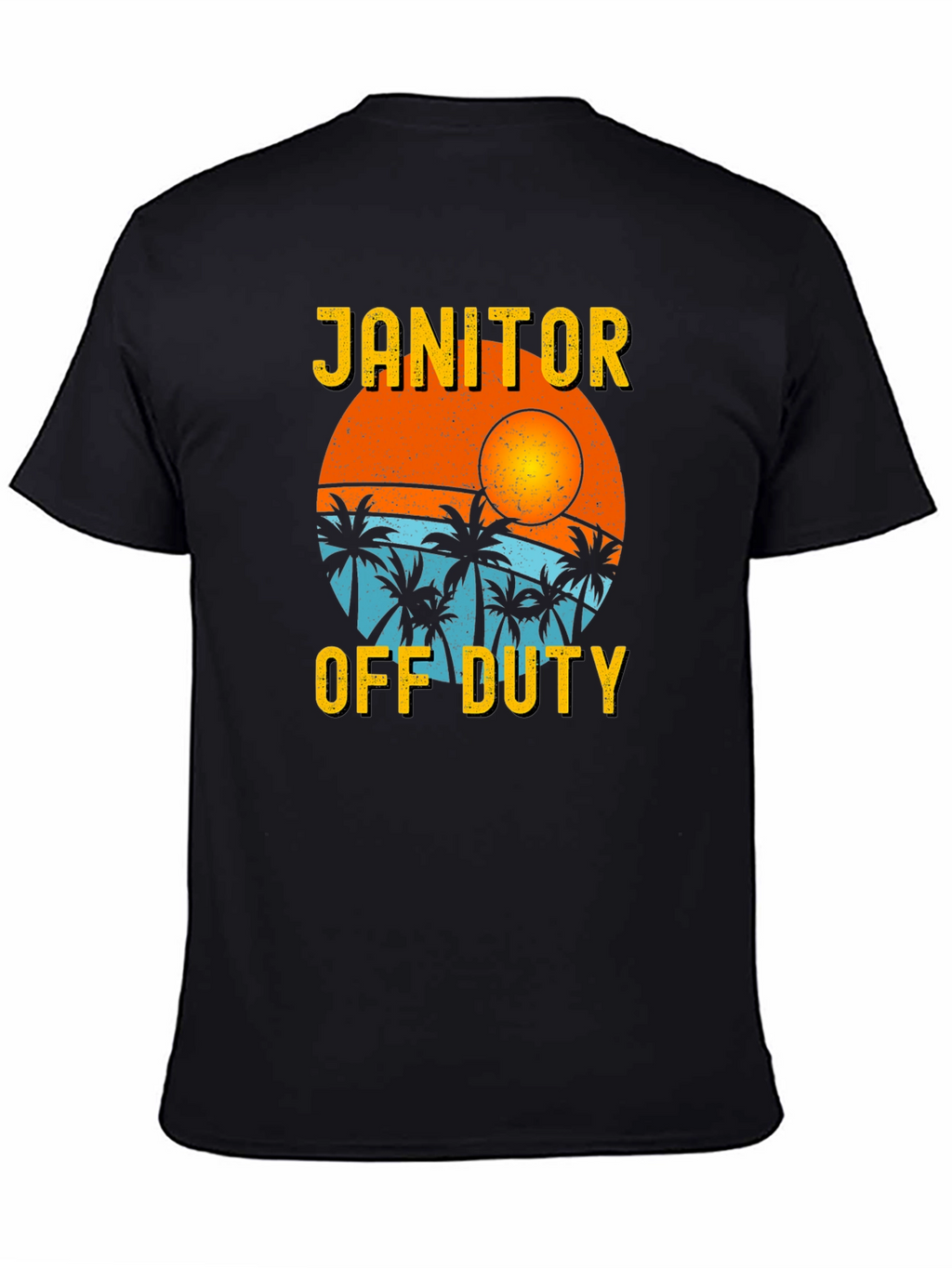 Janitor Off Duty T-Shirt - Beach Sunset Design