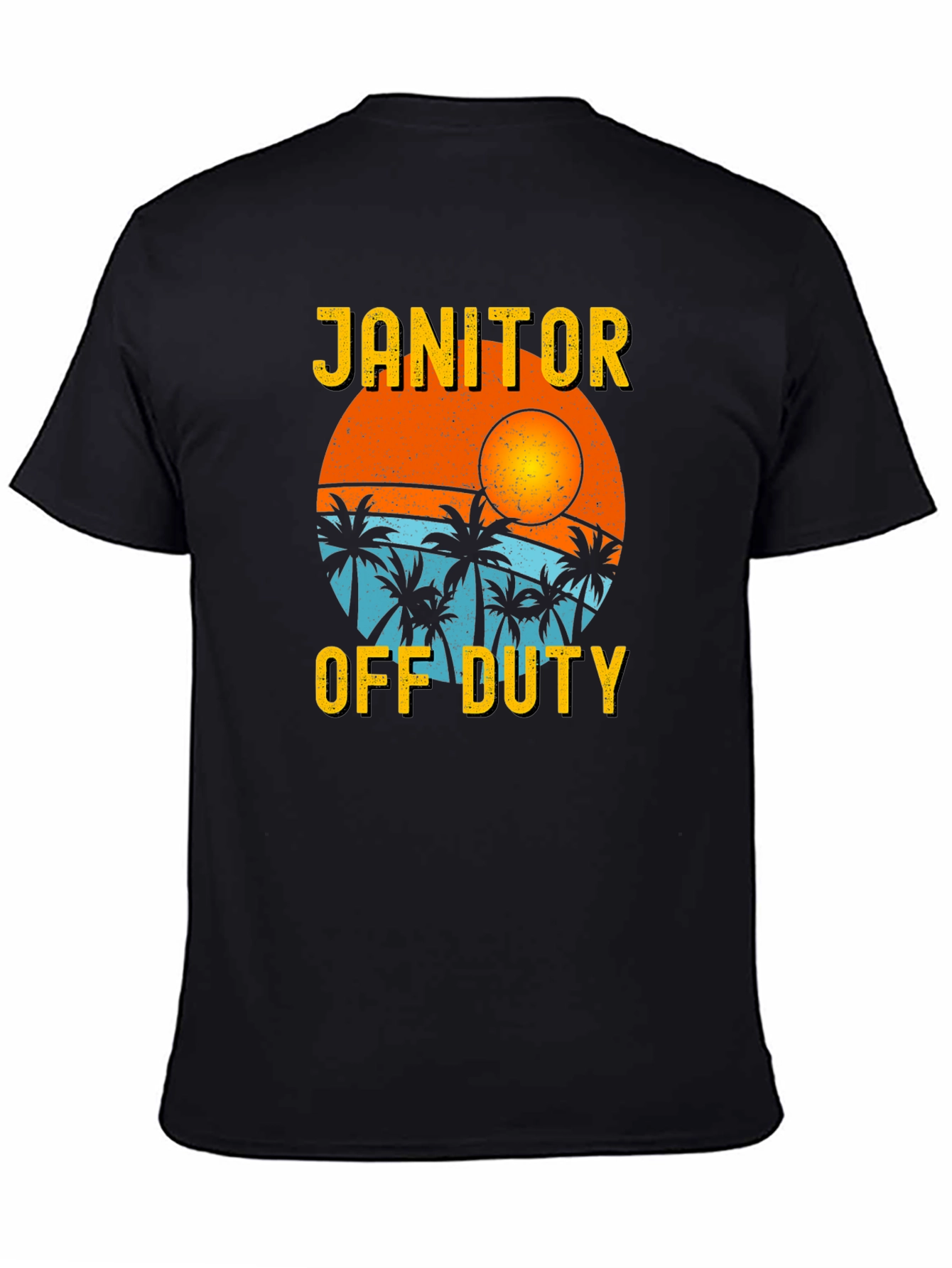 Janitor Off Duty T-Shirt - Beach Sunset Design