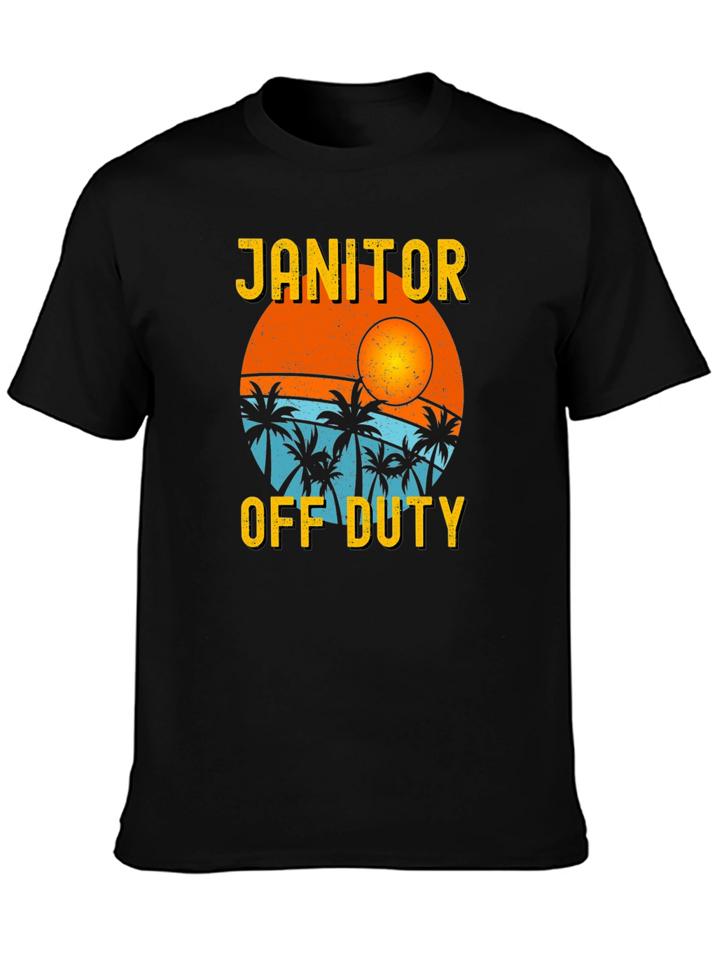 Janitor Off Duty T-Shirt - Beach Sunset Design
