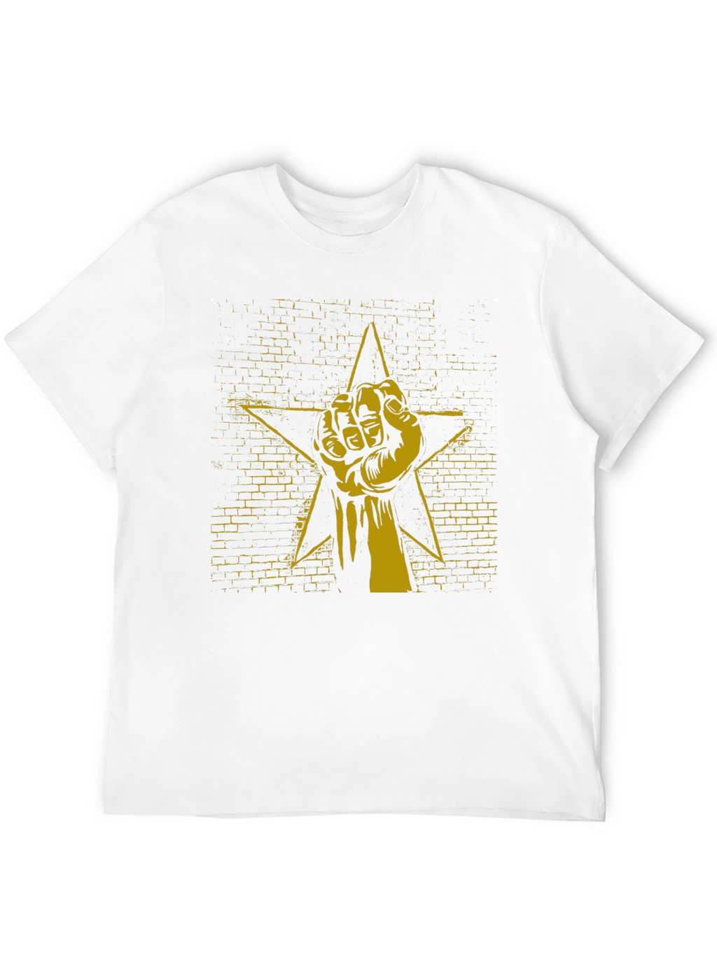 Black Tee with Fist Star Graphic Print