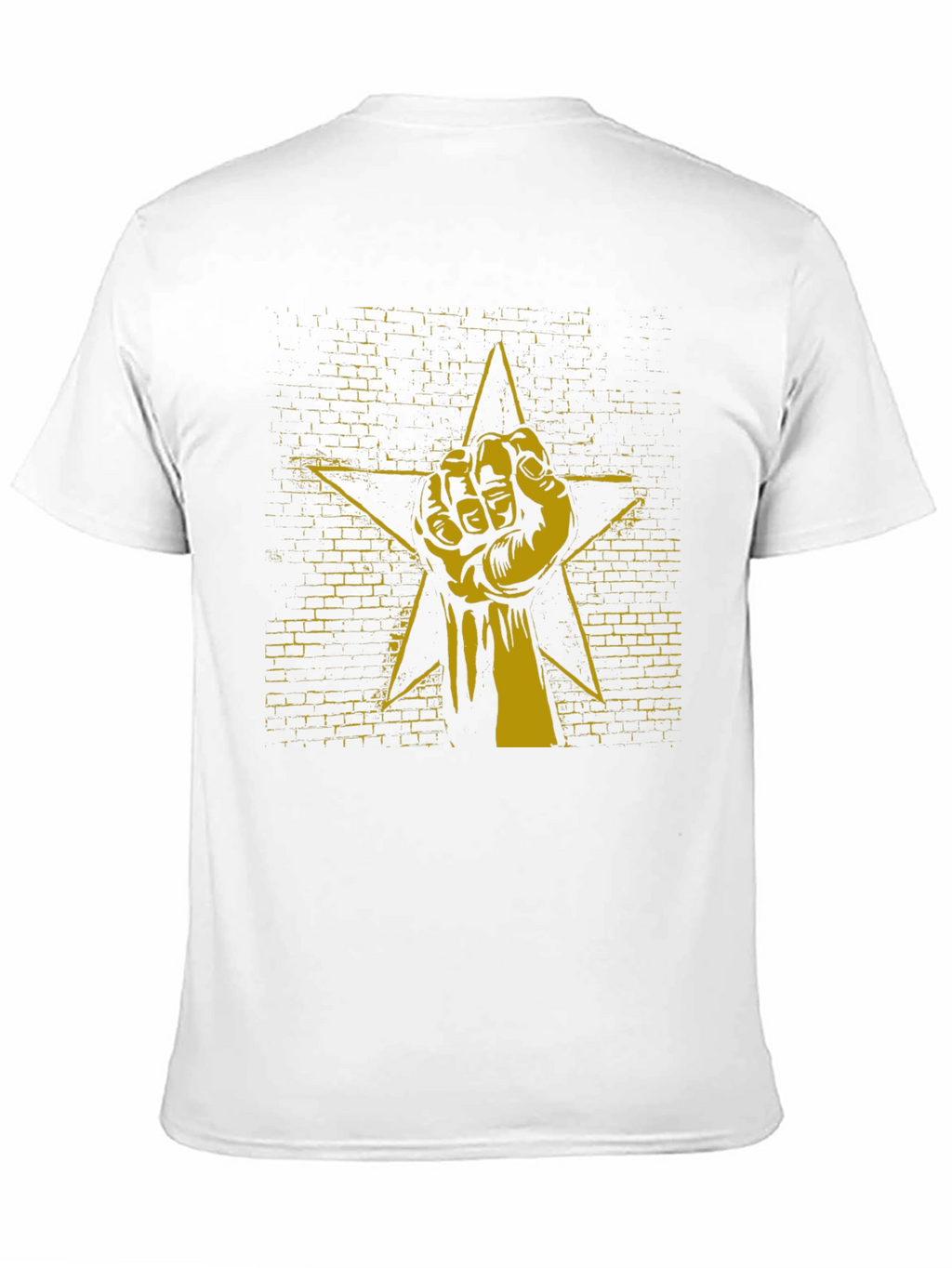 Black Tee with Fist Star Graphic Print