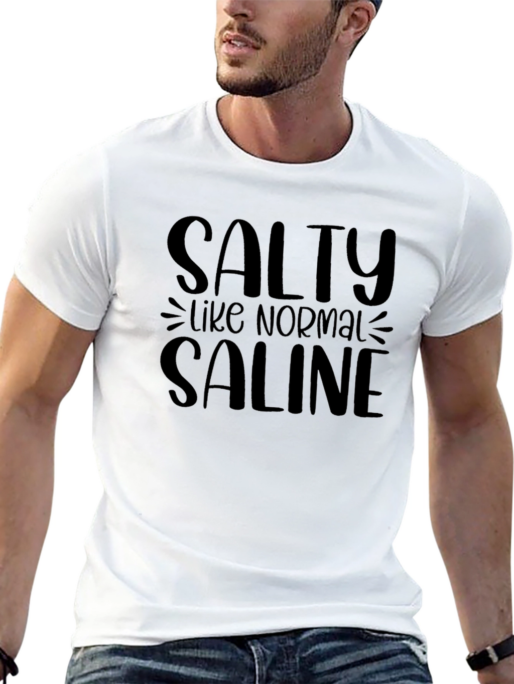 Salty Like Normal Saline Black T-Shirt