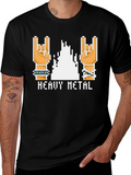 Heavy Metal Pixel Art T-Shirt - Rock On!