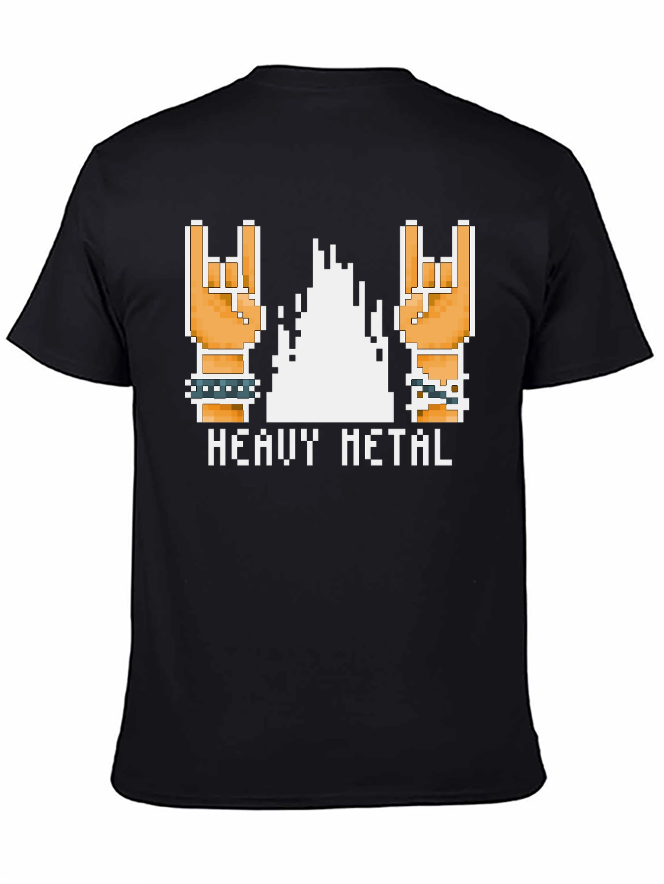 Heavy Metal Pixel Art T-Shirt - Rock On!