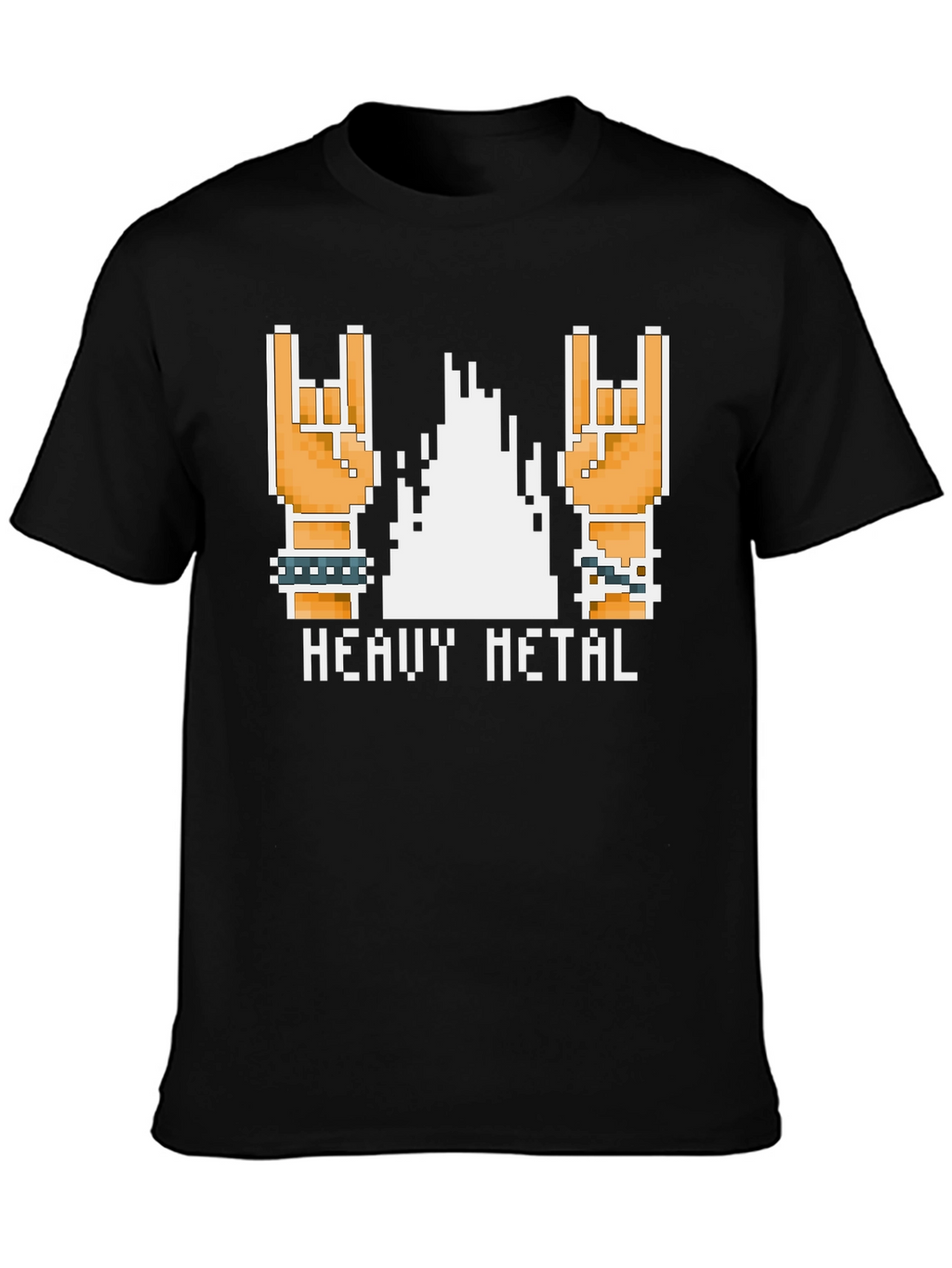 Heavy Metal Pixel Art T-Shirt - Rock On!