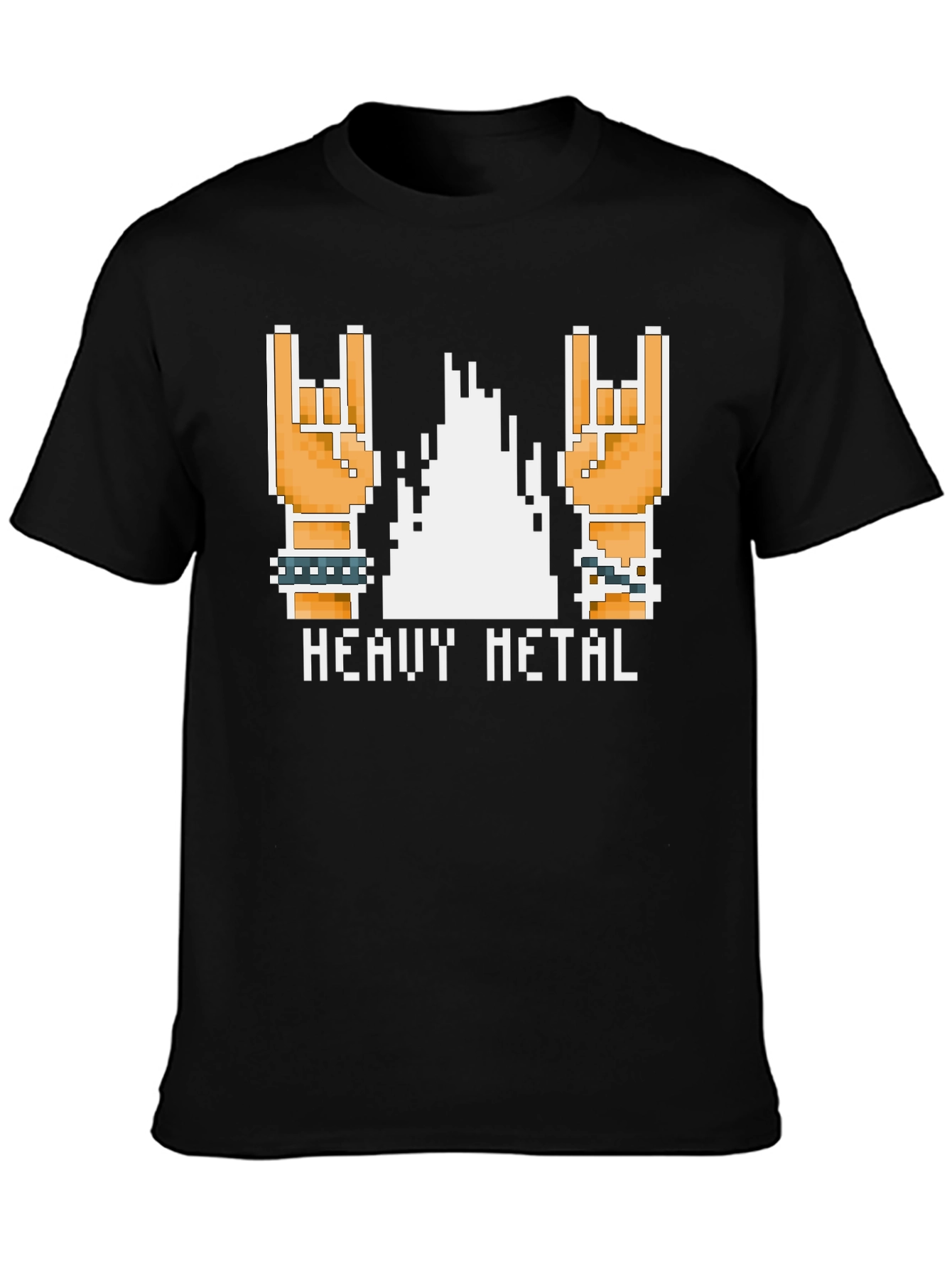 Heavy Metal Pixel Art T-Shirt - Rock On!