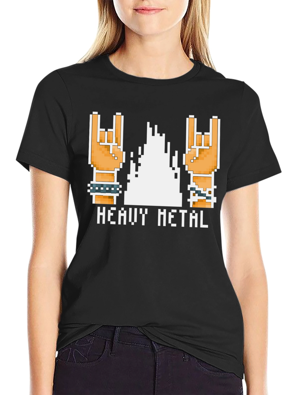 Heavy Metal Pixel Art T-Shirt - Rock On!