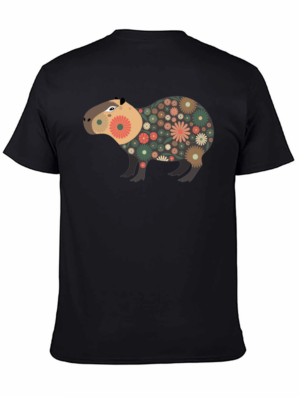 Floral Capybara Graphic Tee - Unique Design